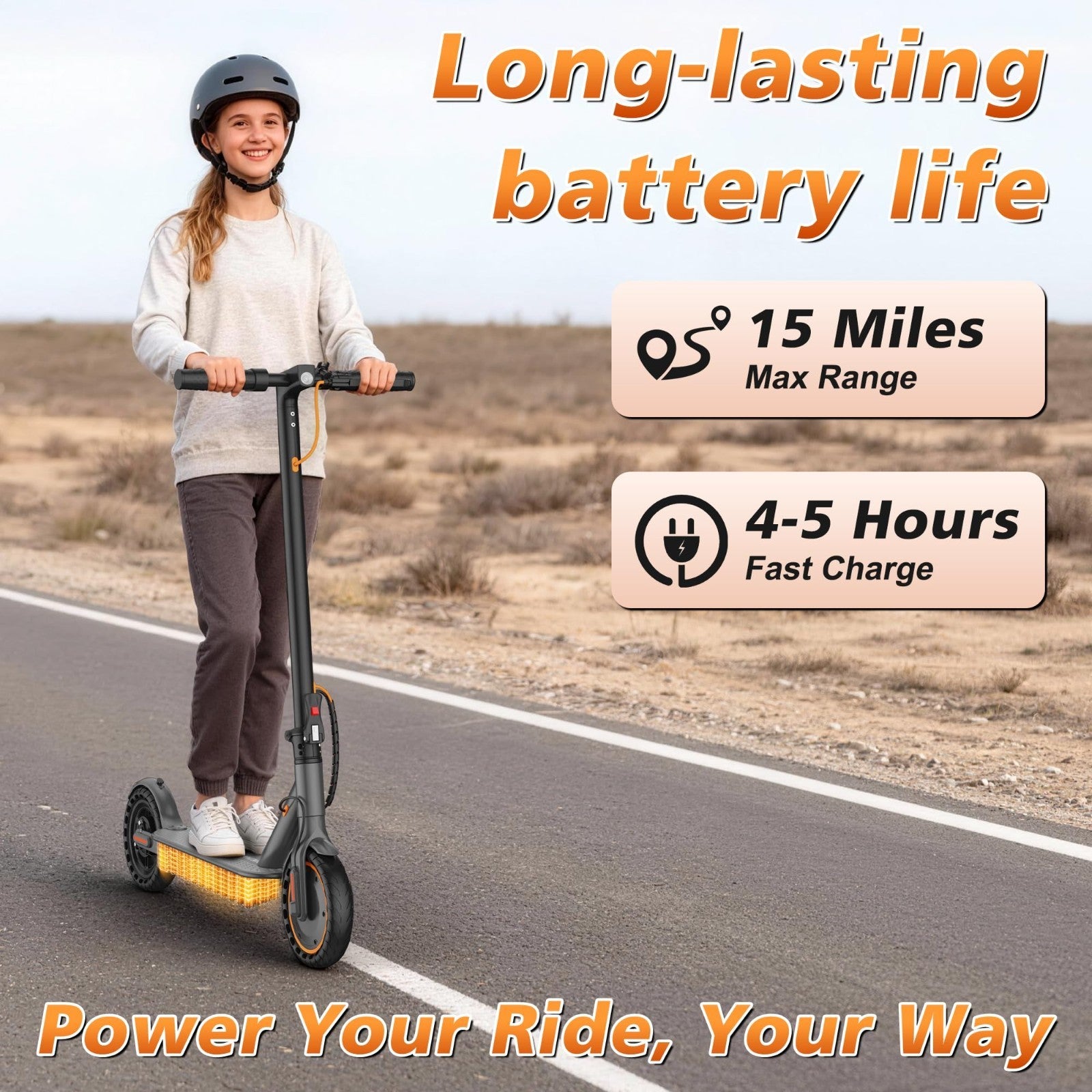 Powerful Electric Scooter 350W/500W Motor, 19MPH Speed, 21-28 Miles Range, Foldi3