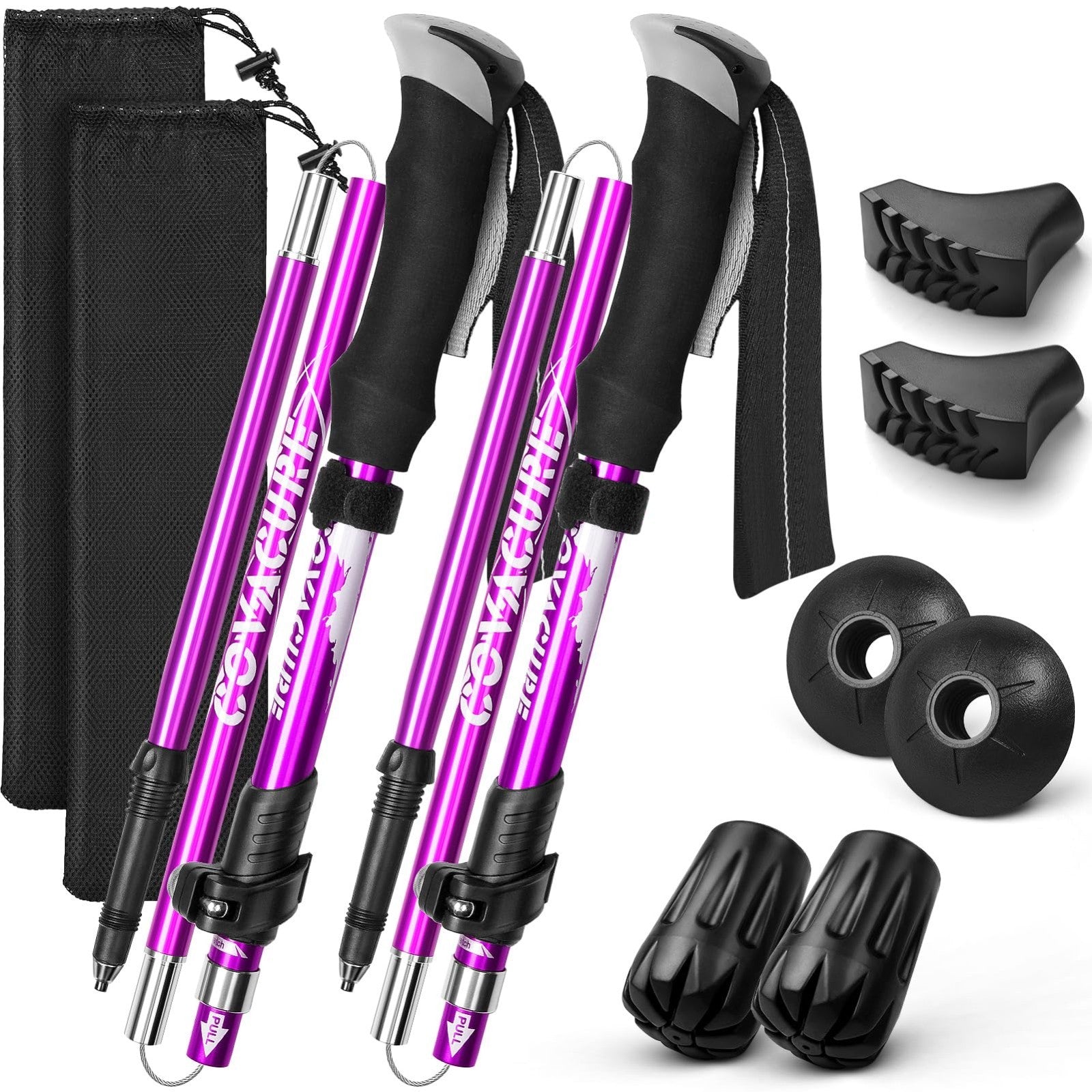 Collapsible Trekking Poles - Lightweight Aluminum Walking Sticks for Hiking, Cam1