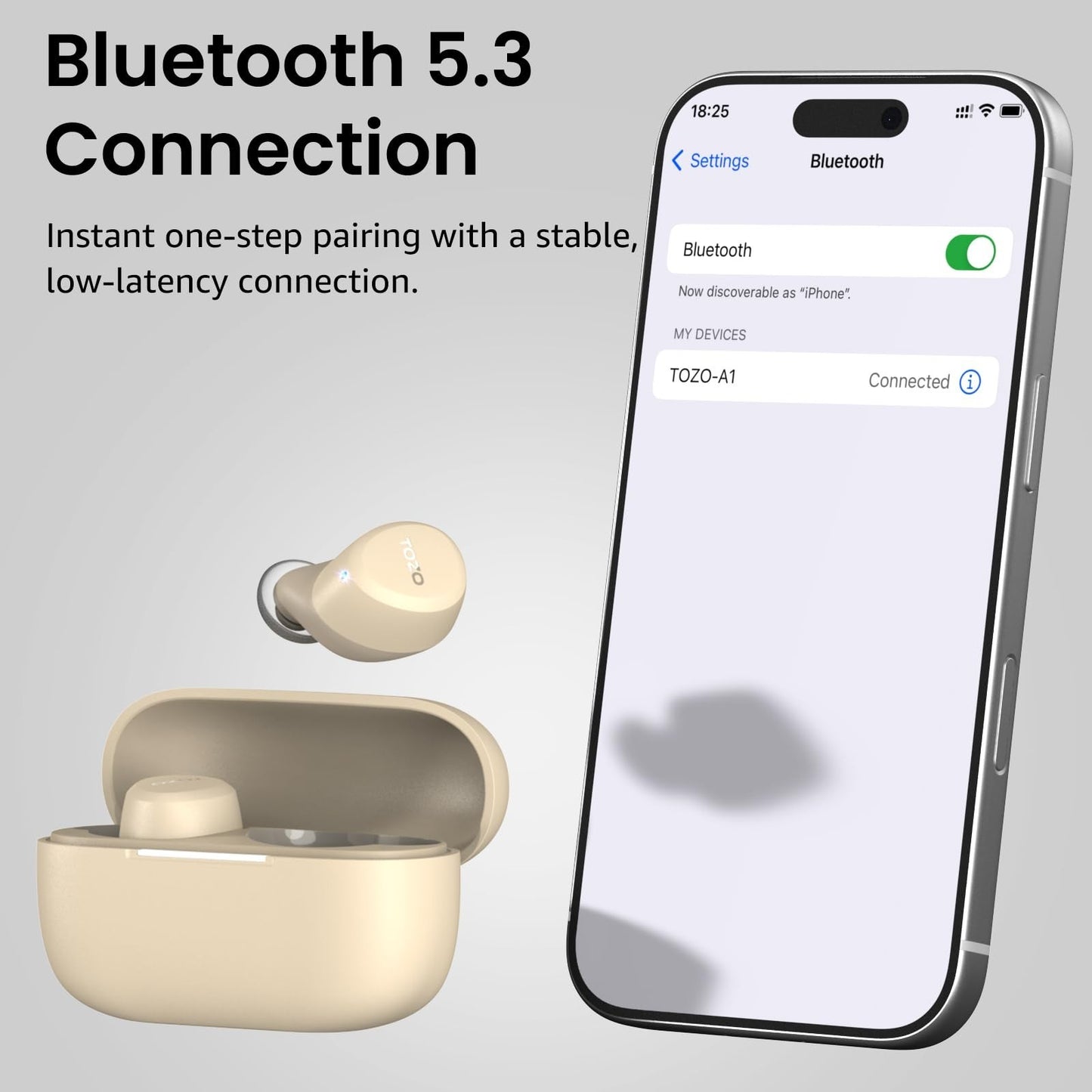 Wireless Earbuds Bluetooth 5.3   Lightweight, IPX5 Waterproof, AI Call Mics, Pre8