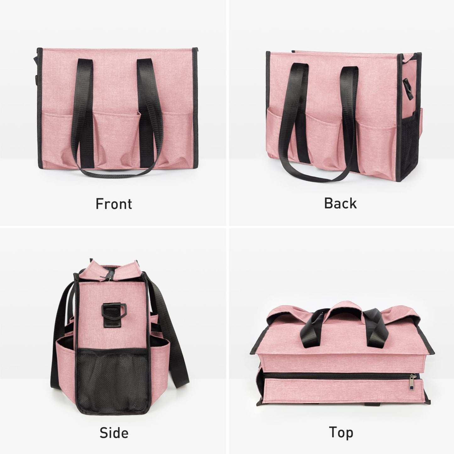 Large Multi Pocket Tote Bag with Compartments, Zippered Work Bag for Men & Women6