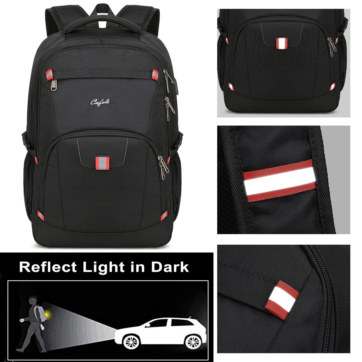 Large 17.3" Laptop Backpack with USB Charging Port, Water Resistant Rucksack for5
