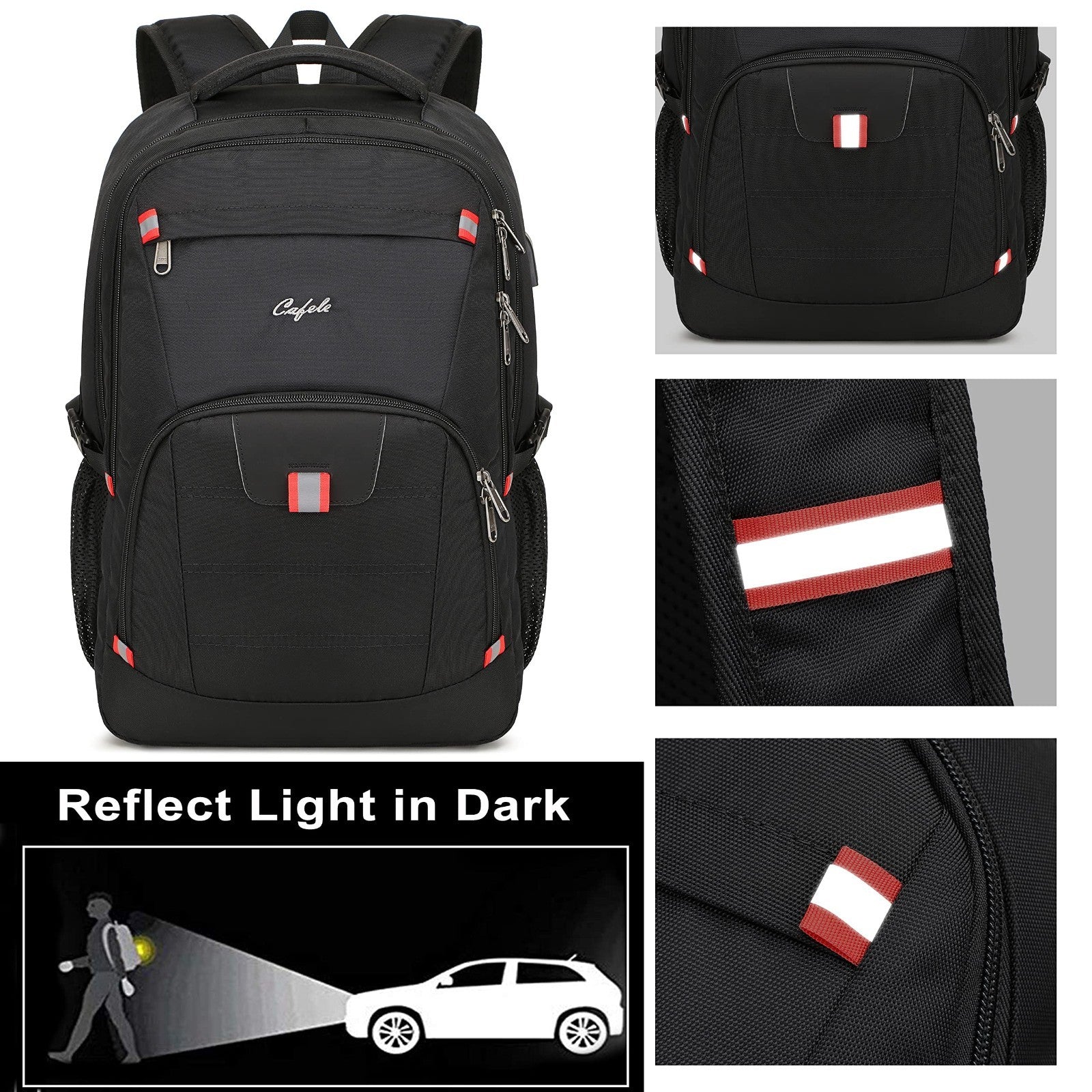 Large 17.3" Laptop Backpack with USB Charging Port, Water Resistant Rucksack for5