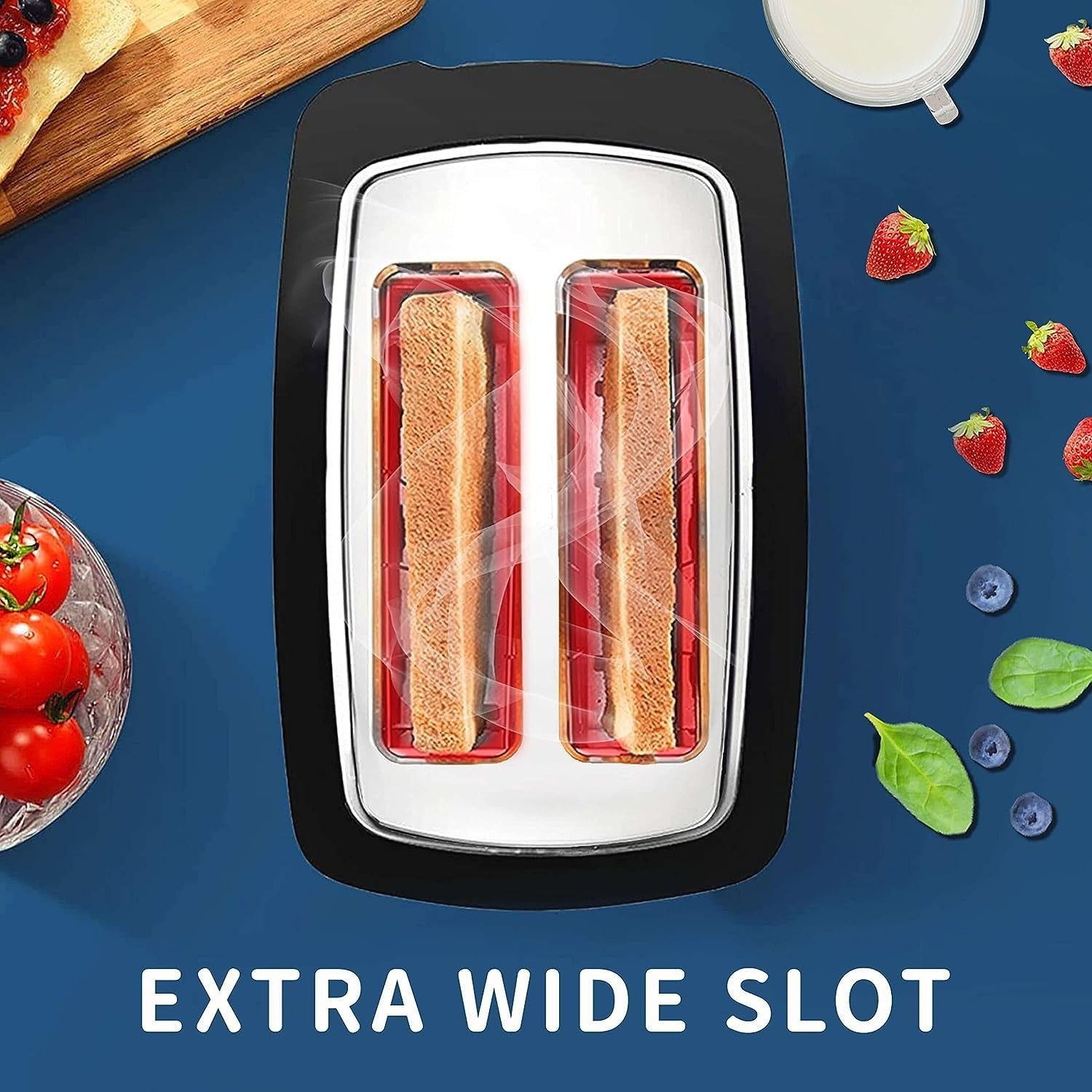 2 Slice Wide Slot Toaster with LCD Timer, Bagel/Defrost/Cancel/Reheat Functions4