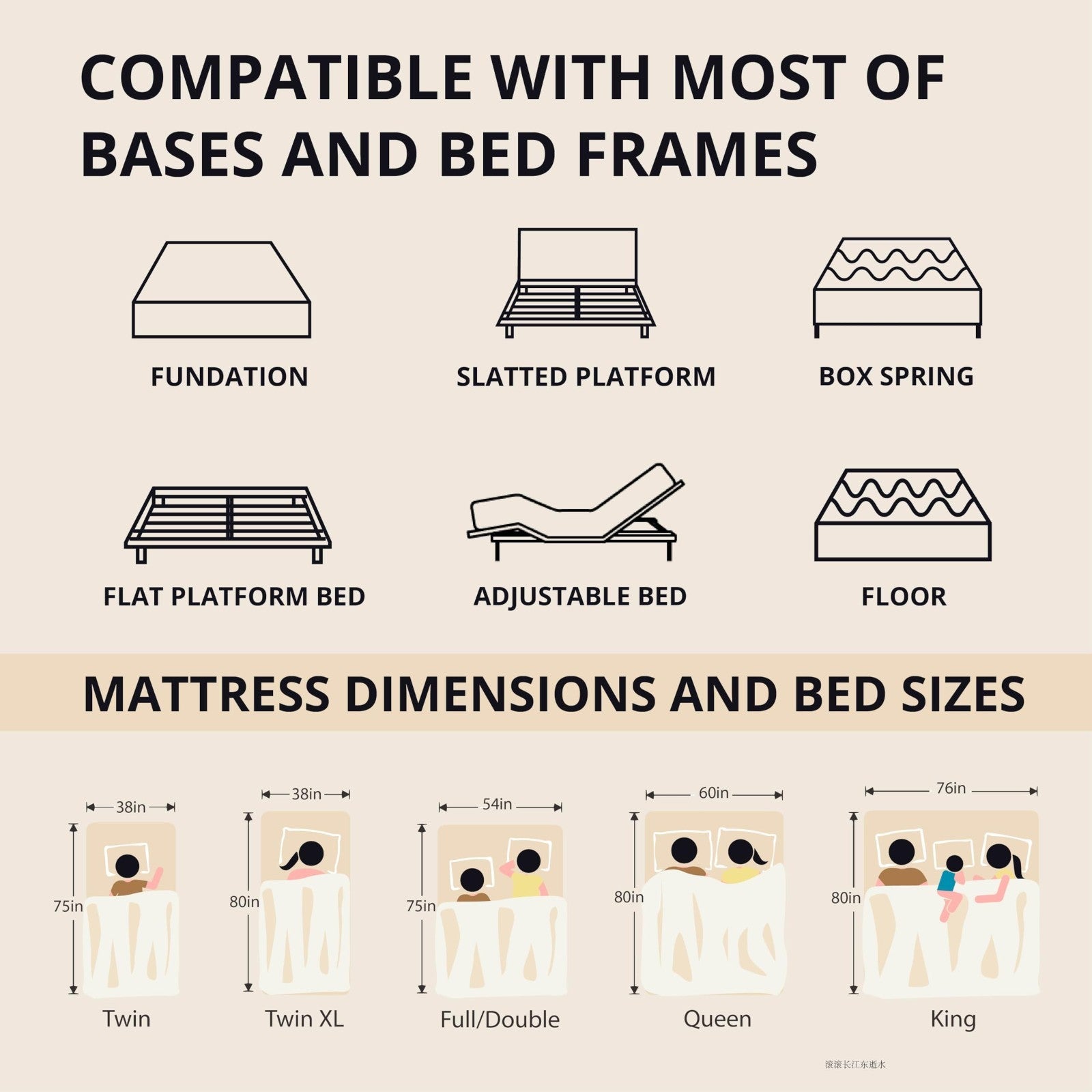 Twin XL 12" Memory Foam Mattress   Medium Firm, Copper Gel, Graphene Cover, Cert5