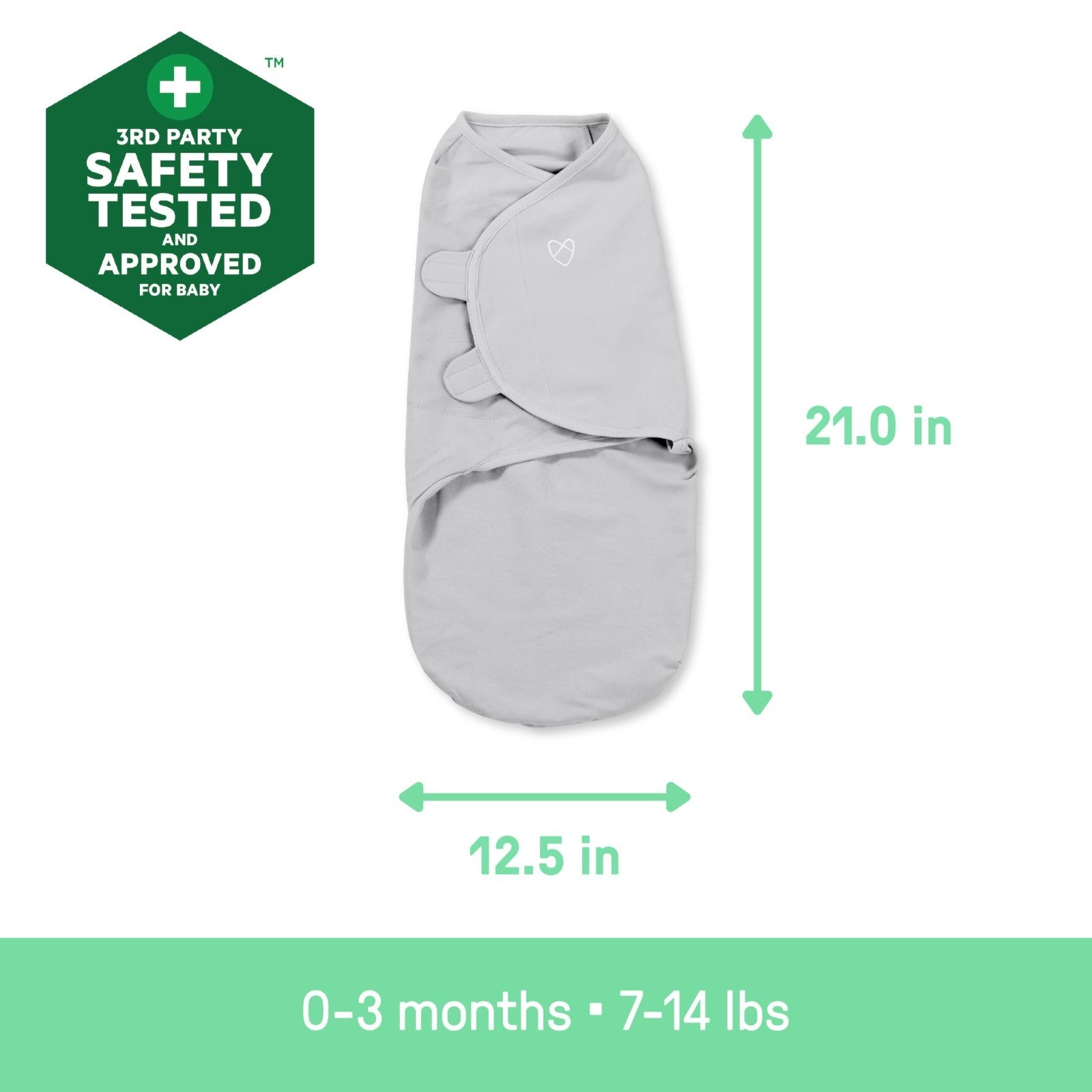 Easy Change Baby Swaddle 3-Pack, Size S/M (0-3 Months, 7-14 lbs), Zipper Design1
