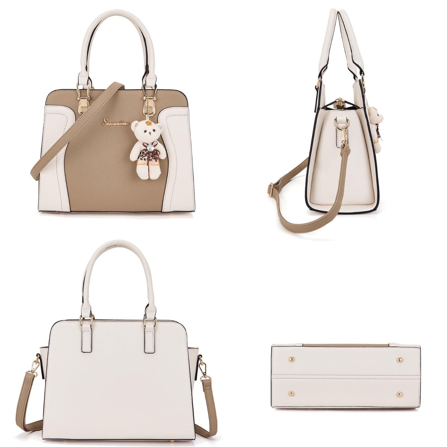 Stylish 3pcs Women's Shoulder Handbags Set - Satchel, Purse & Wallet Combo3