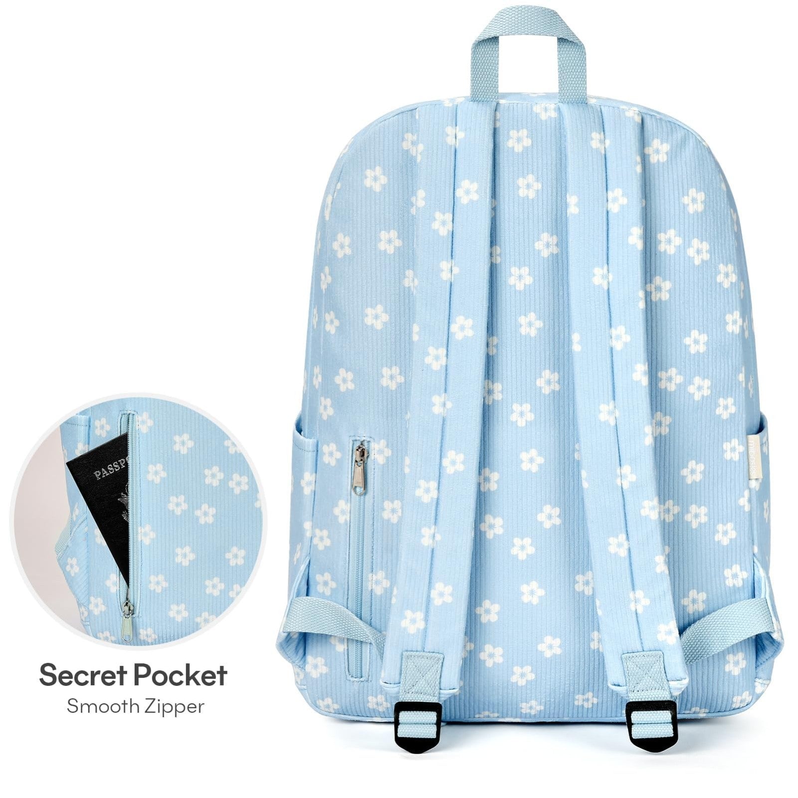 Stylish Preppy Corduroy Kids Backpack   Cute School Bookbag for Girls5