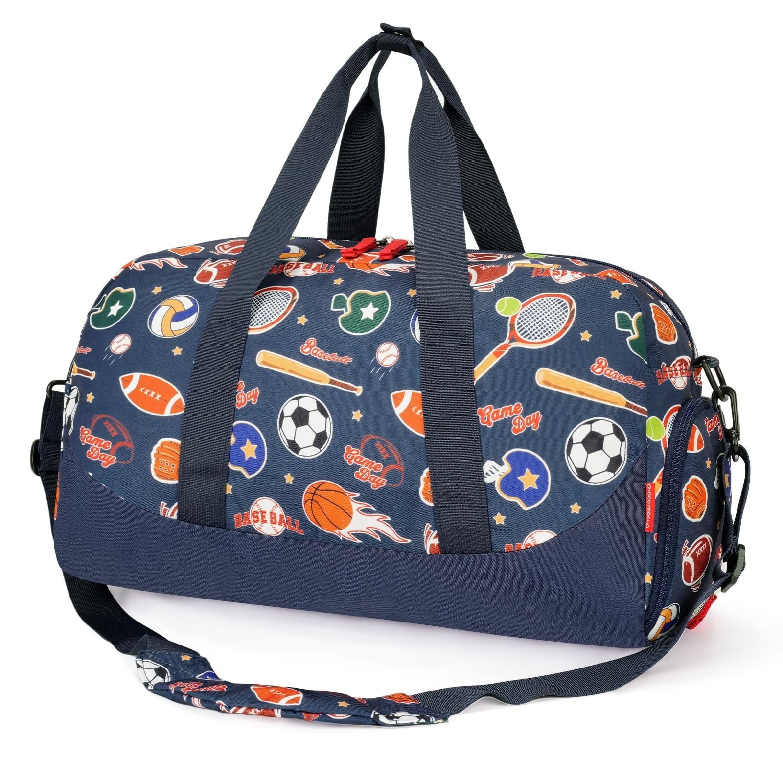 Kids Duffle Bag for Boys, Basketball Overnight Travel Bag with Shoe Compartment,1