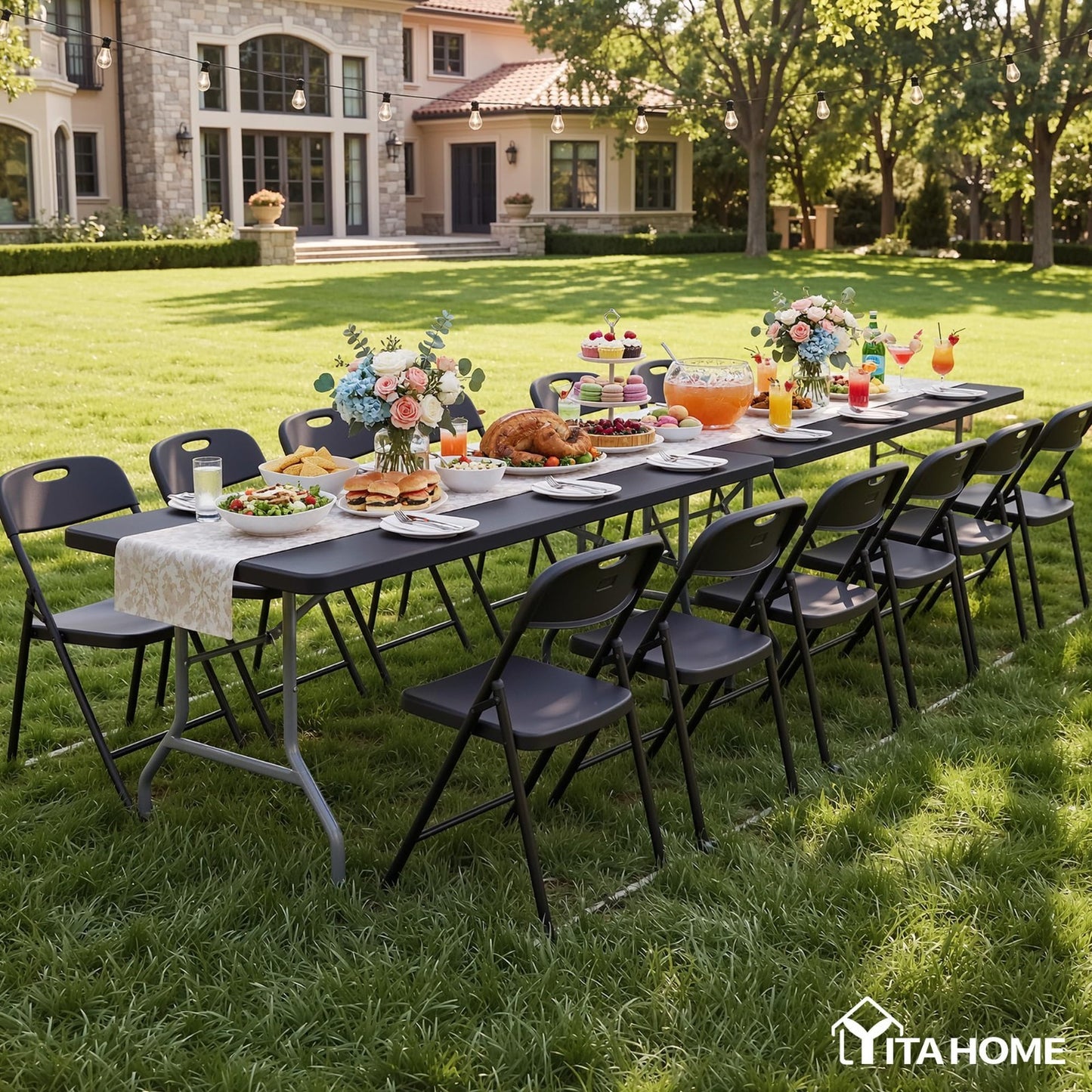 Heavy Duty 6ft Folding Table with Carrying Handle - Portable for Outdoor & Indoo9