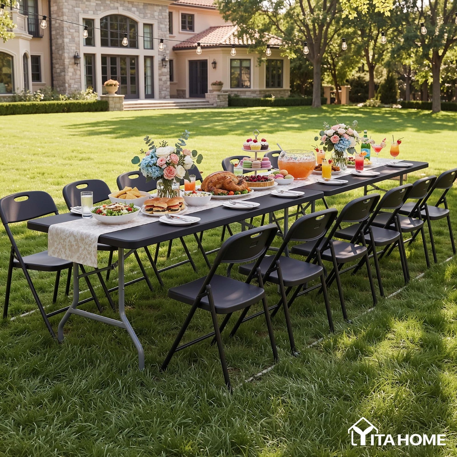 Heavy Duty 6ft Folding Table with Carrying Handle - Portable for Outdoor & Indoo9