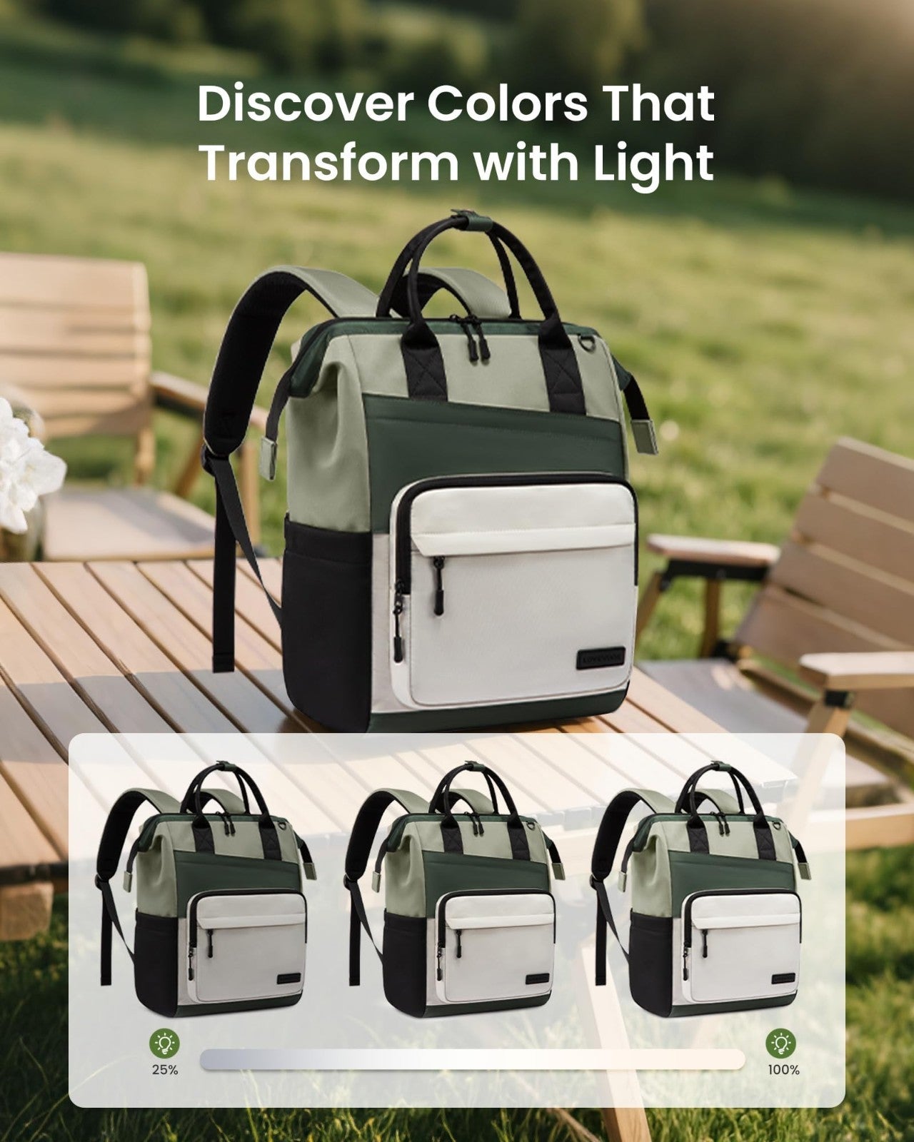 Stylish 15.6" Laptop Backpack for Women, Water Resistant Travel Bag, Large Capac6