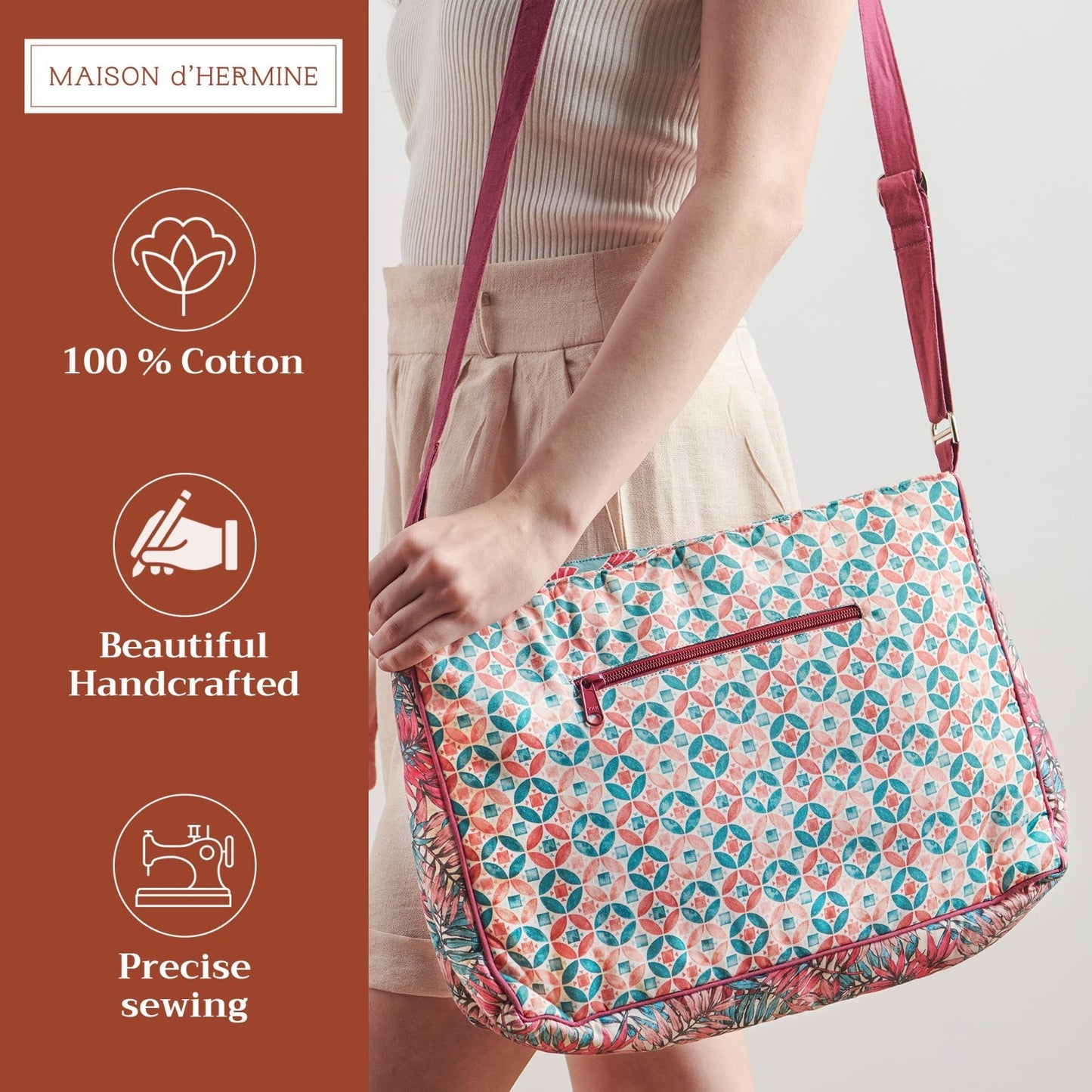 Stylish Cotton Shoulder Bag for Women   Versatile Handbag, Everyday Use3