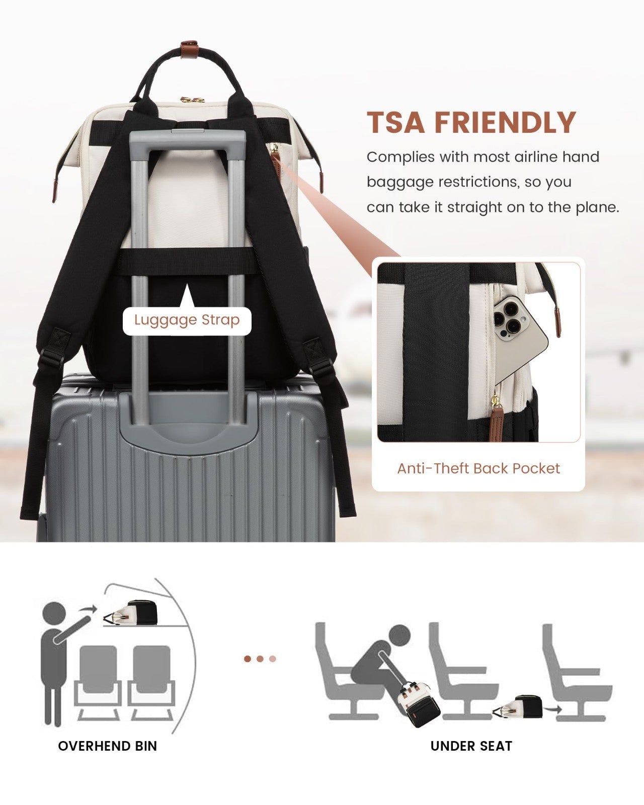 Waterproof 17.3'' Laptop Backpack for Women, Nurse Teacher Work Bag, Travel Purs6