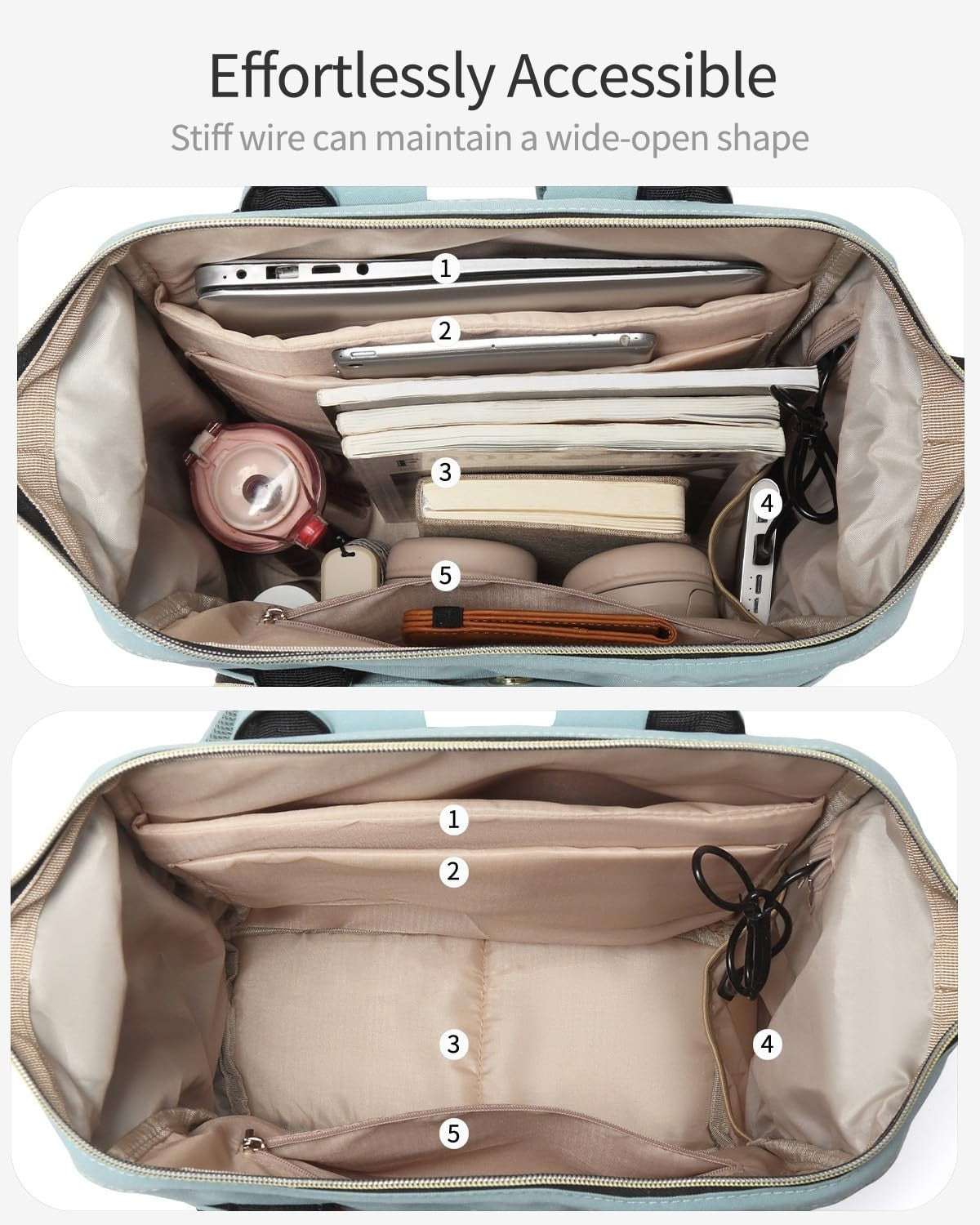 Stylish Laptop Backpack for Women, College Bookbag with USB Charger & Cup Holder3