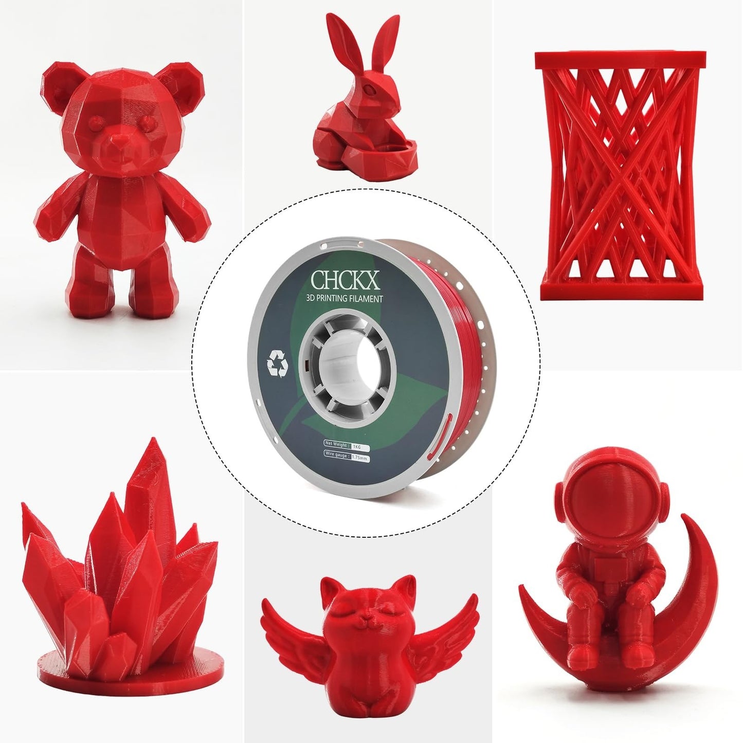 12 Rolls PETG 3D Printer Filament Bundle, 1.75mm, 1kg Spools, Dimensional Accura4