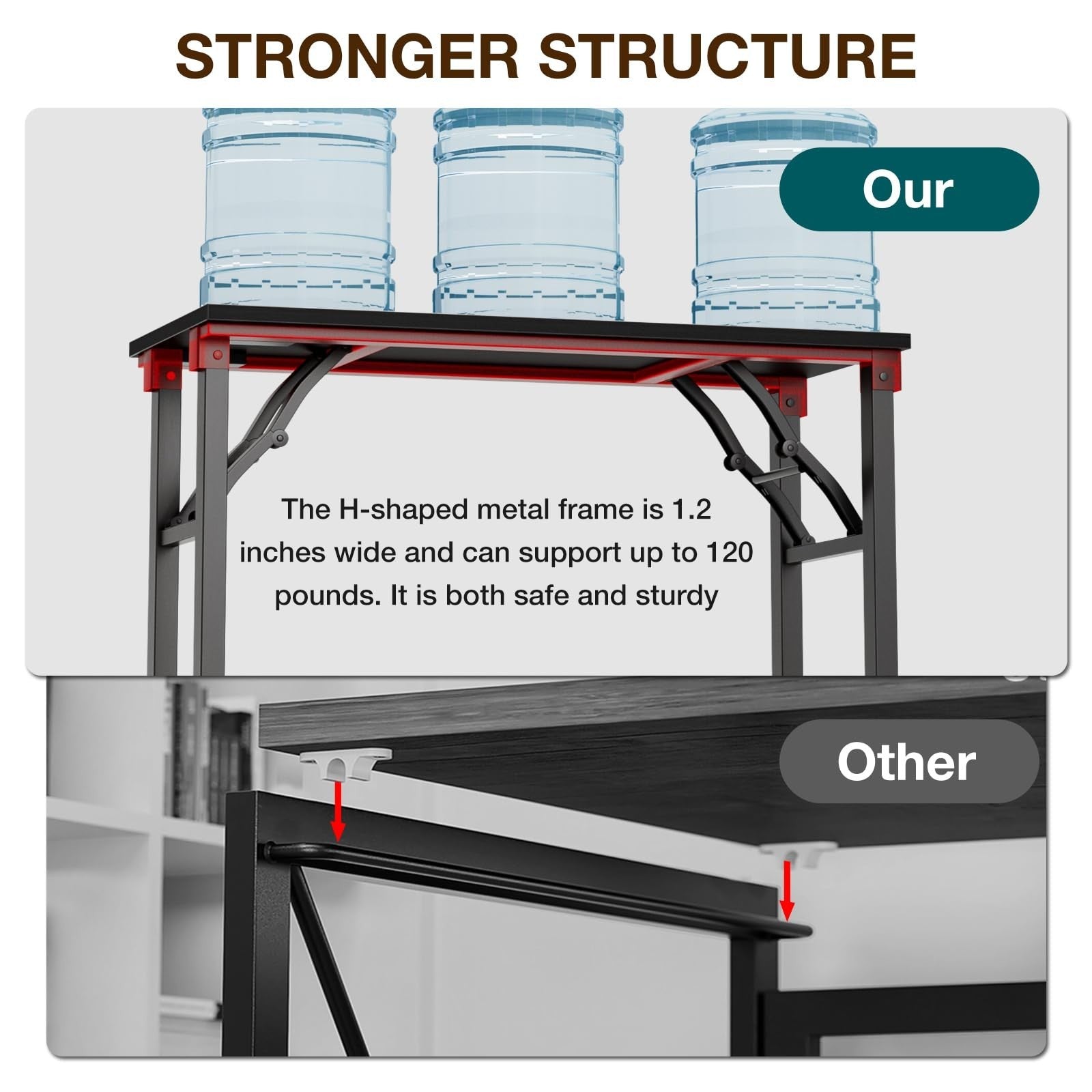 Compact Folding Desk - 35.8" Portable Office Table for Small Spaces, No Assembly5