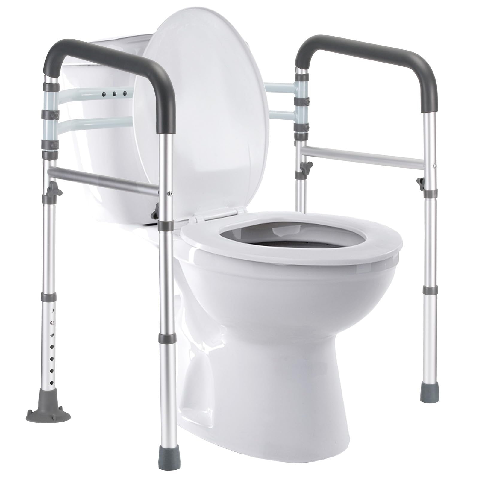 Toilet Safety Rails   Adjustable Height & Width, Foldable Design, 350 lbs Capaci1