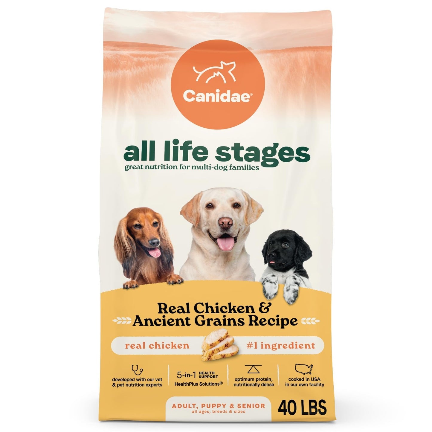 All Life Stages Dog Food, Real Chicken & Ancient Grains, 40 lb Bag   Premium Nut1