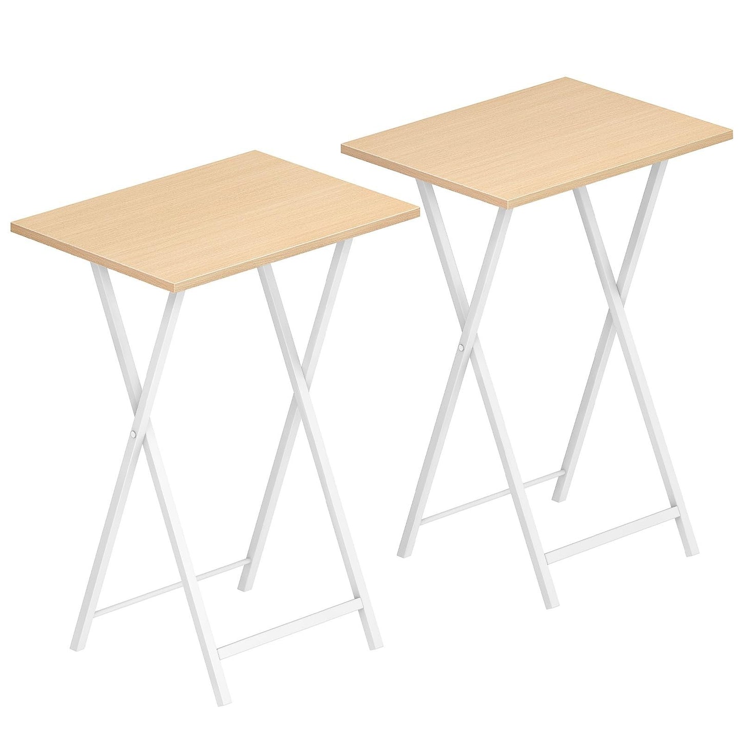 Folding TV Tray Tables Set of 2 - Industrial Snack Tables for Small Spaces, Easy1