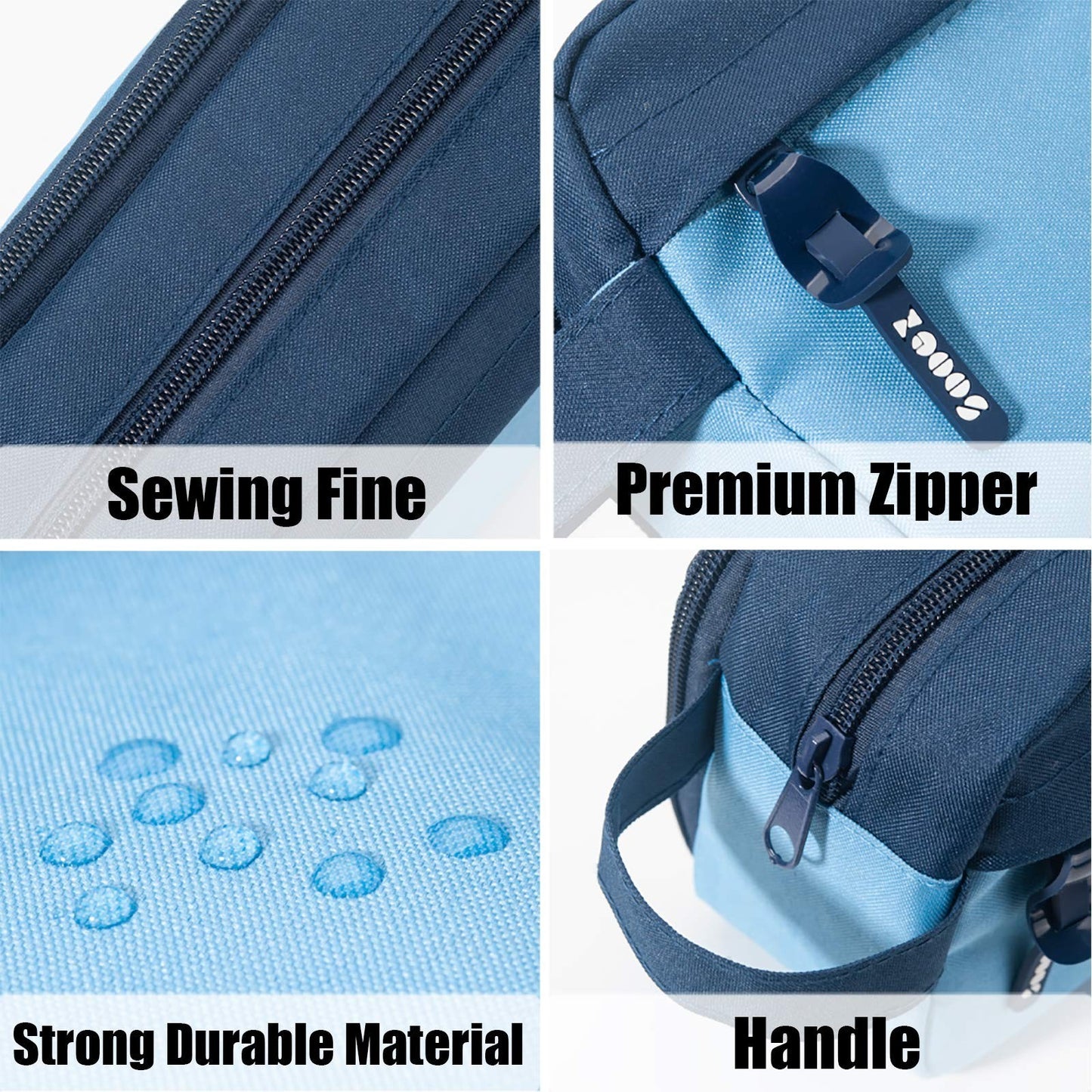 High Capacity Pencil Case Organizer   Big Pouch with Easy Grip Handle, Blue2