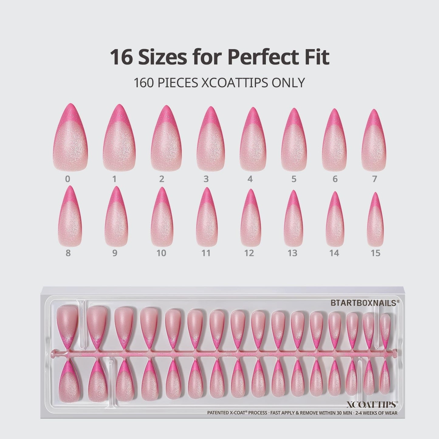 Pastel French Tip Press On Nails - Stiletto Cat Eye Design, Size L, Easy Apply4