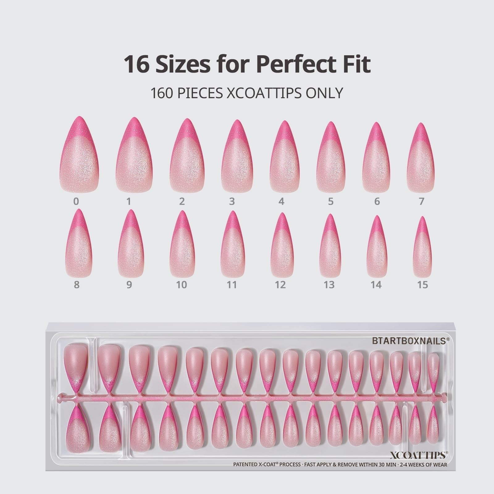 Pastel French Tip Press On Nails - Stiletto Cat Eye Design, Size L, Easy Apply4