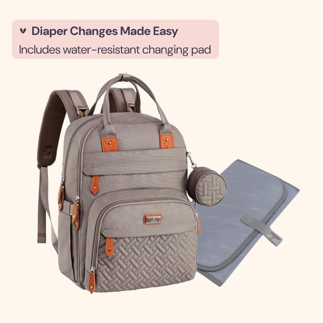 Multi Function Water Resistant Diaper Bag Backpack   Baby Travel Tote, Changing5