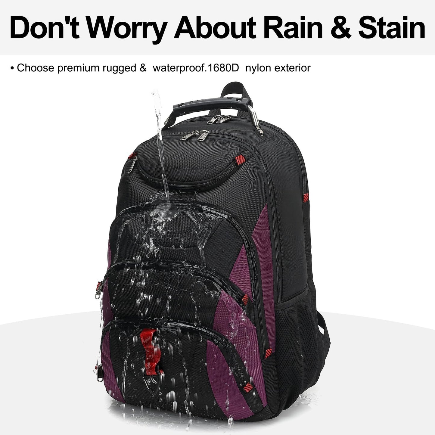 17.3" Waterproof Laptop Backpack with USB Port, Anti Theft Travel Bag, Casual Bo5