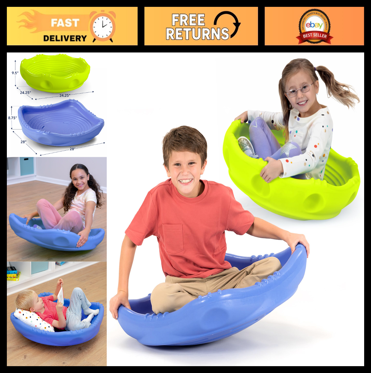 2 Pack Wobble Disk & Climbing Dome for Kids   Indoor/Outdoor Rocking Fun, Multic0