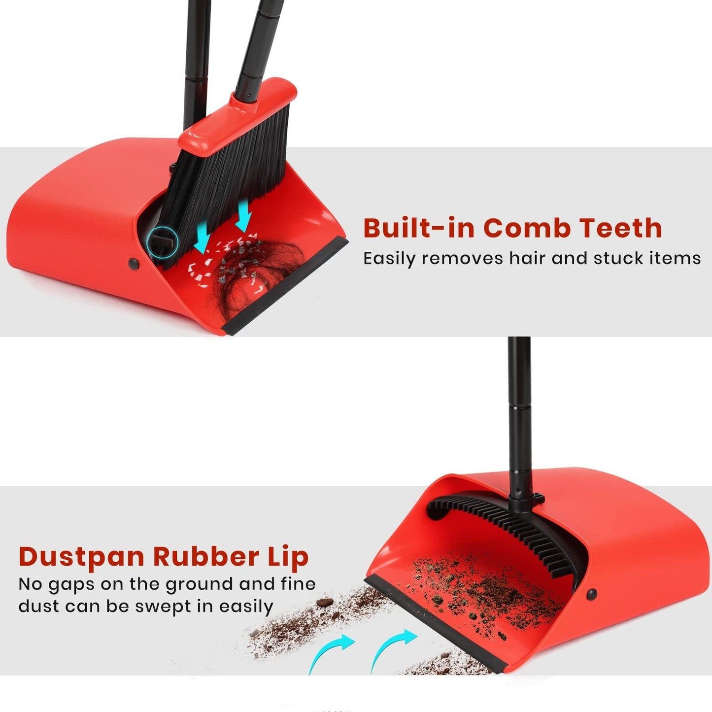 52" Broom and Dustpan Set - Heavy Duty Cleaning Combo for Home, Office & Garage5