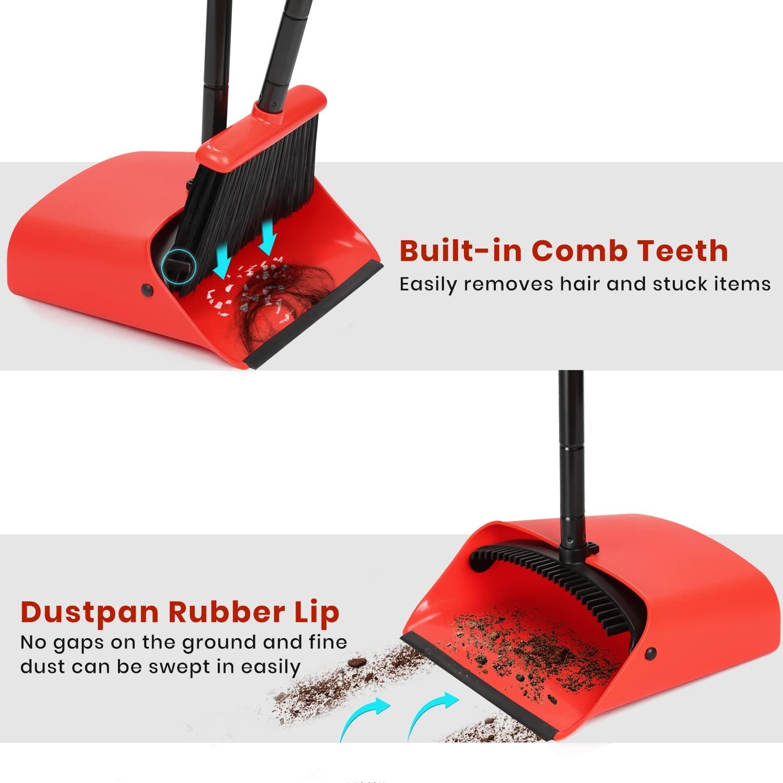 52" Broom and Dustpan Set - Heavy Duty Cleaning Combo for Home, Office & Garage5