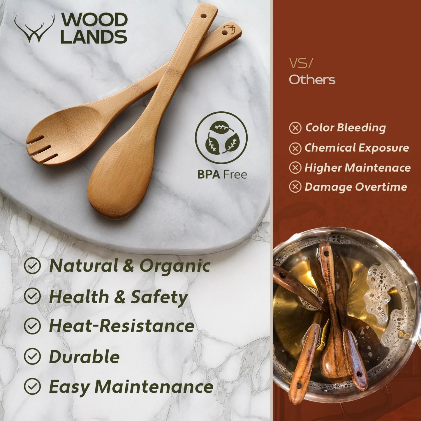Premium Wooden Cooking Spoons Set of 6   Versatile Utensils for Nonstick Pans7