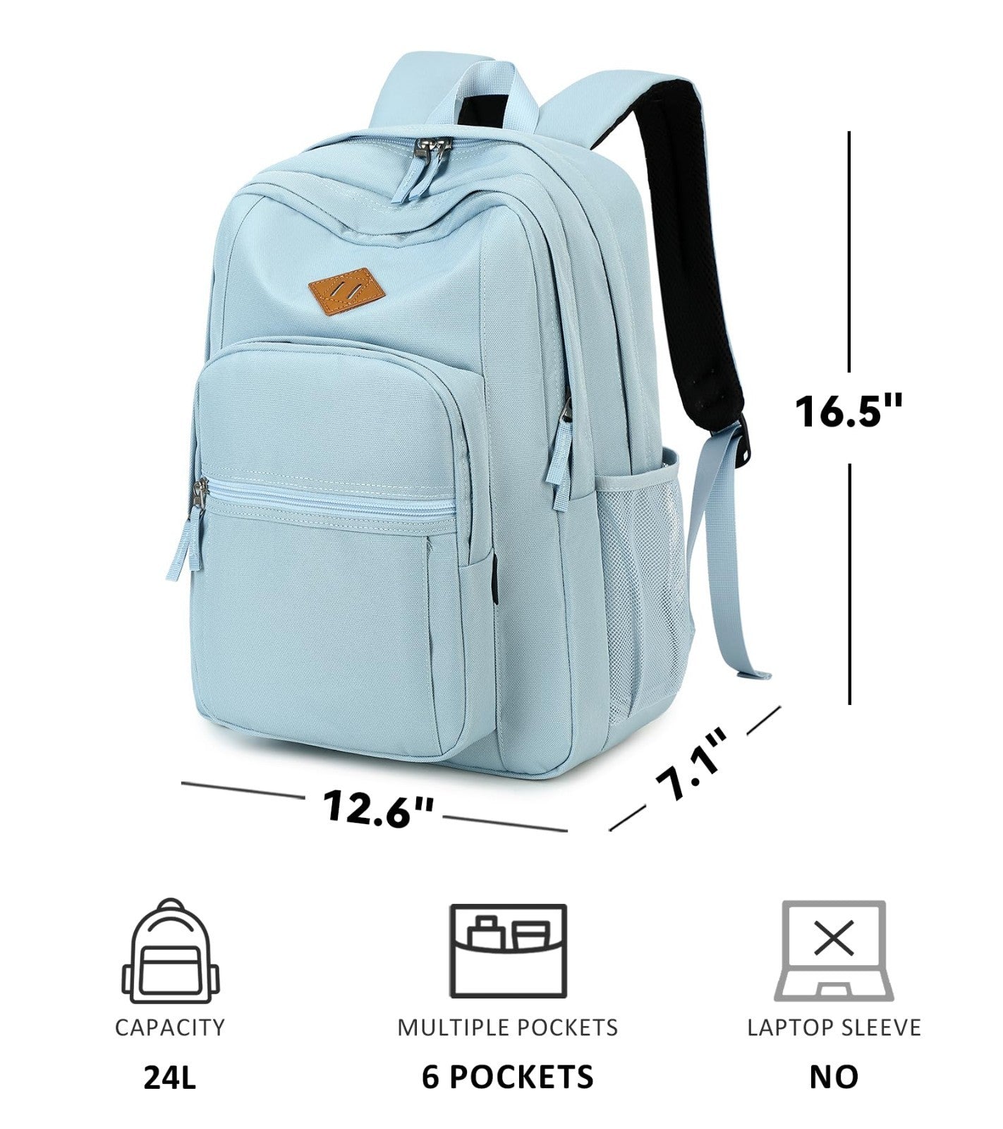 Water Resistant Women's Travel Backpack, College Bookbag for Men & Women, Light5