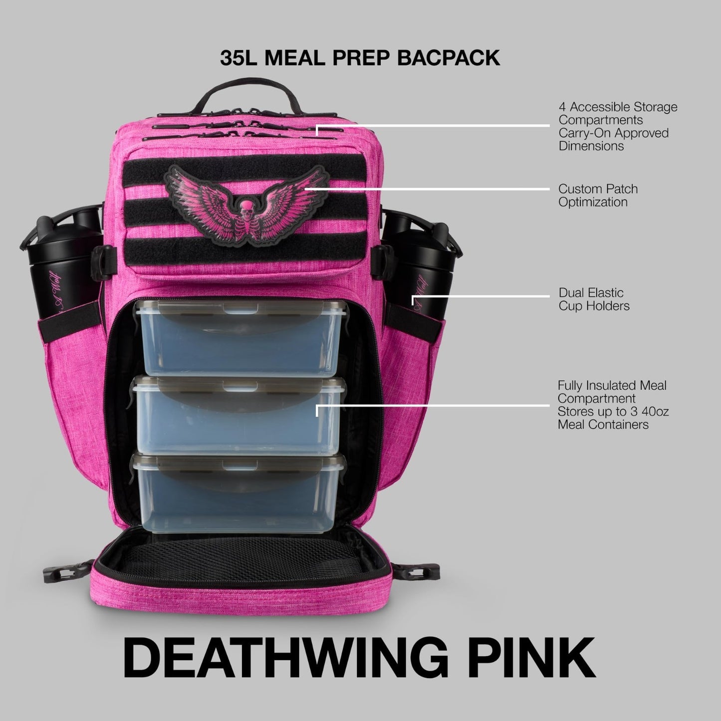 35L Meal Prep Backpack | Food Storage Organizer with Built in Lunch Box & Cooler2