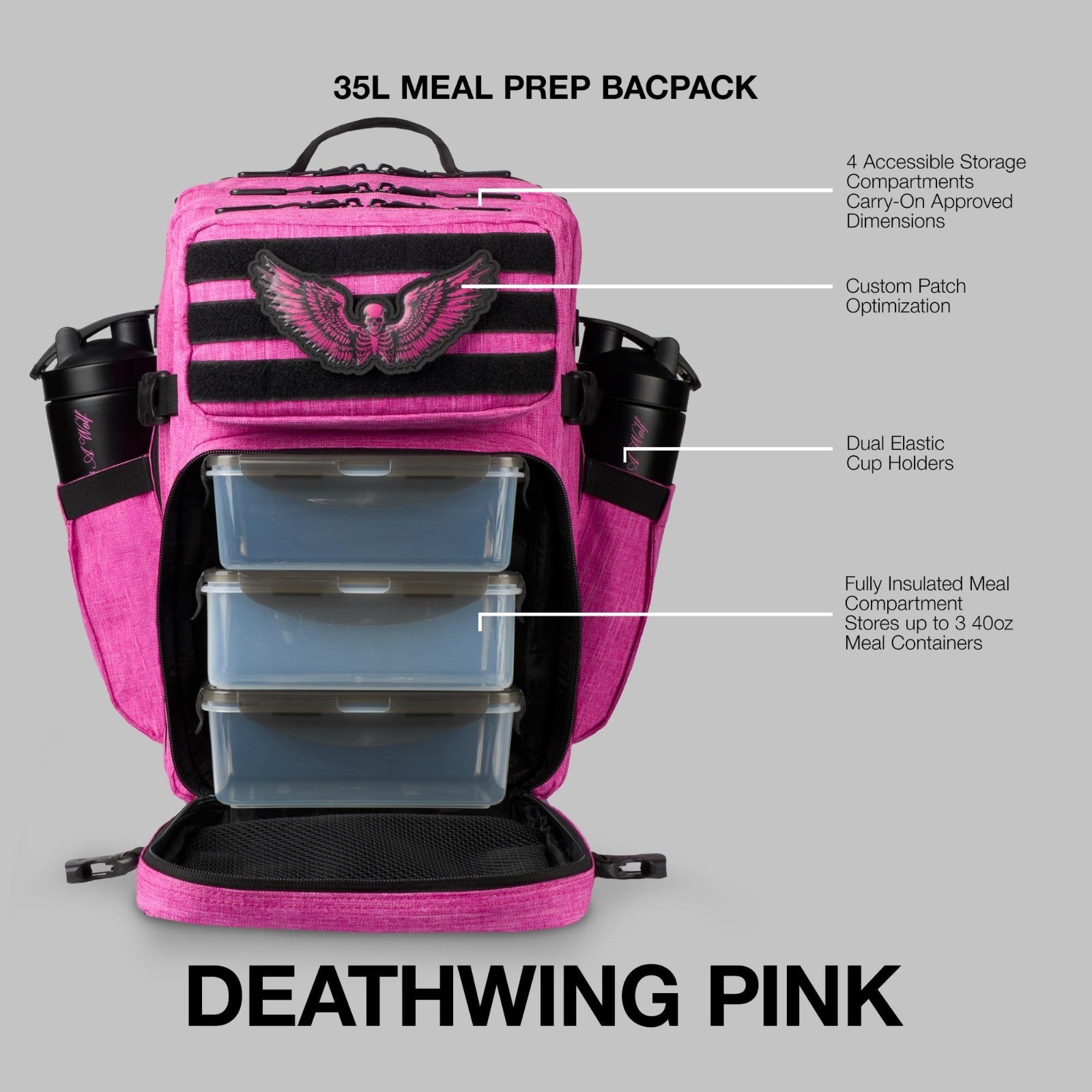 35L Meal Prep Backpack | Food Storage Organizer with Built in Lunch Box & Cooler2