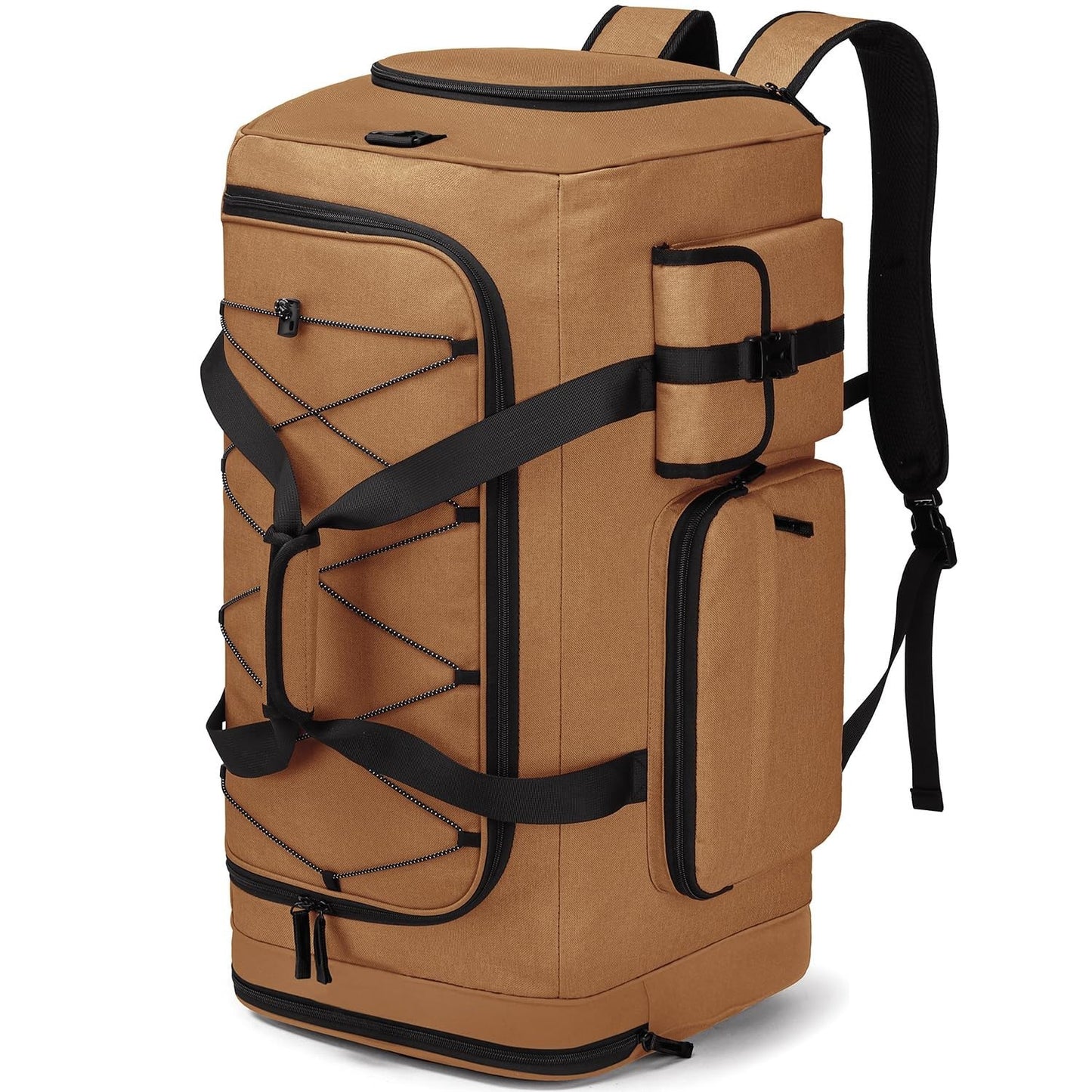 Large 70L Duffle Bag Backpack for Travel, Heavy Duty Gym Bag with Shoe Compartme1