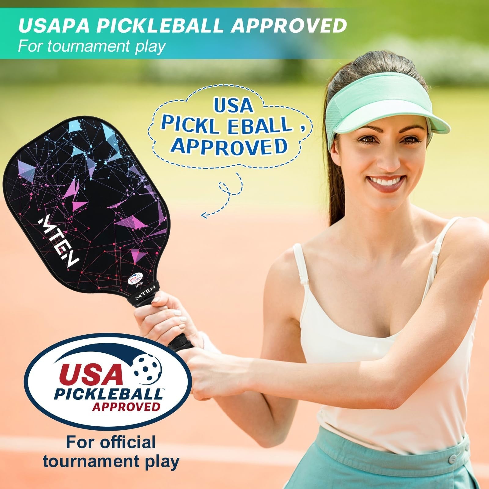 Pickleball Paddle Set of 2/4/1 - USAPA Approved Fiberglass Rackets, Lightweight2
