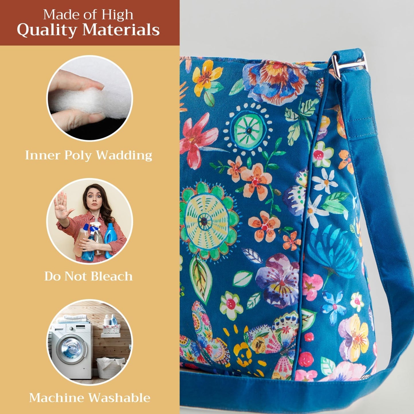 Stylish Women's Cotton Shoulder Handbag   Versatile Tote Bag for Everyday Use3