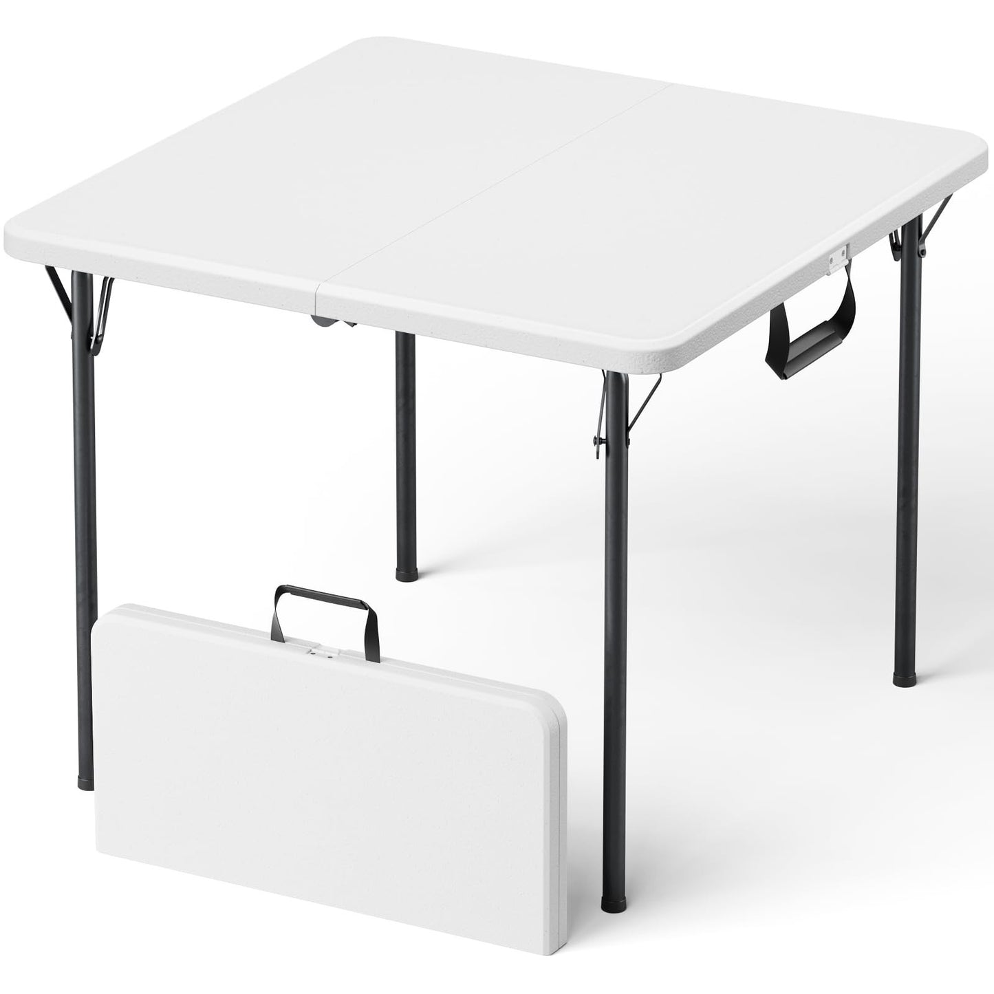 36" Square Folding Table - Portable, Heavy Duty, No Assembly, Ideal for Camping,1