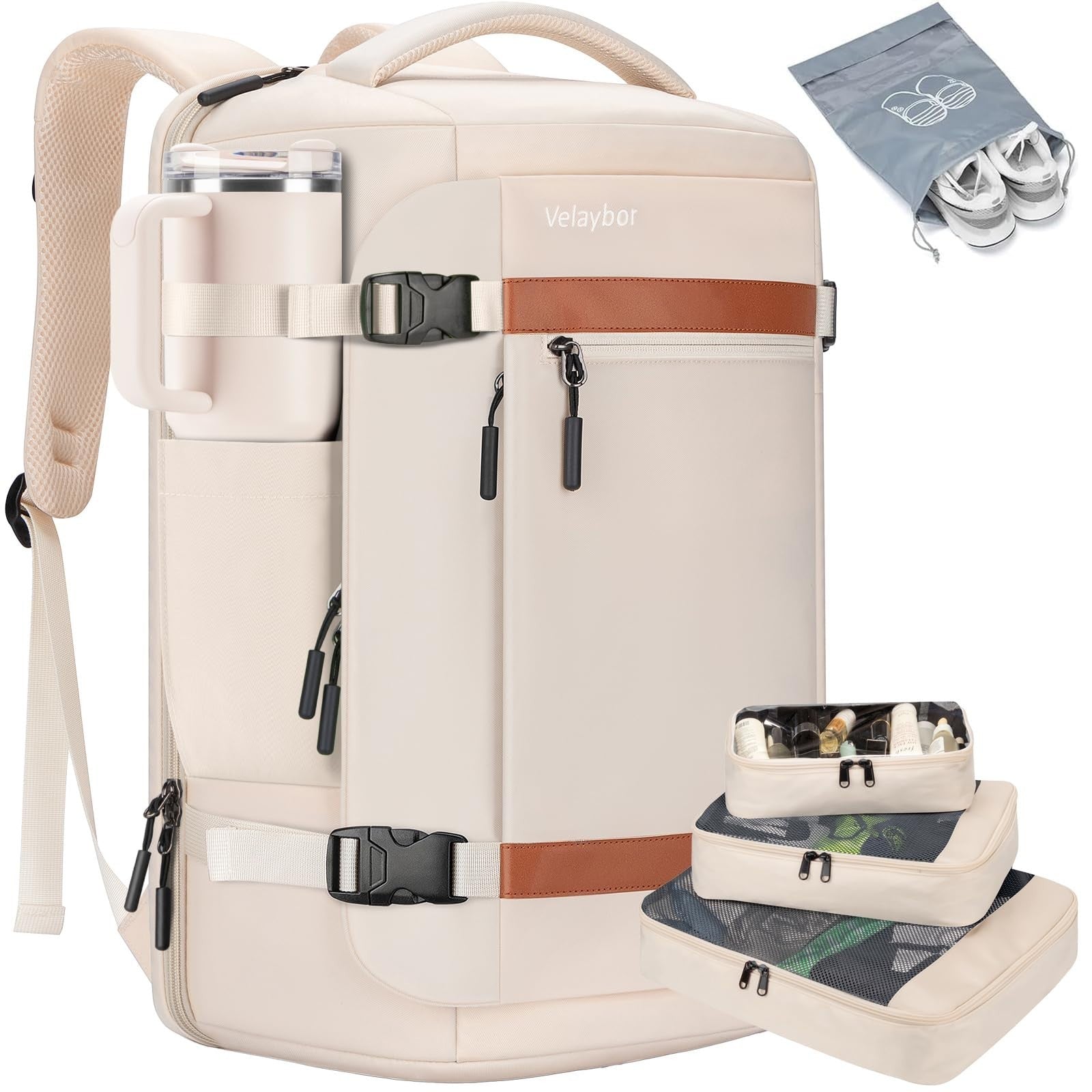 42L Travel Backpack with 4 Packing Cubes, TSA Approved, Water-Resistant Carry-On1