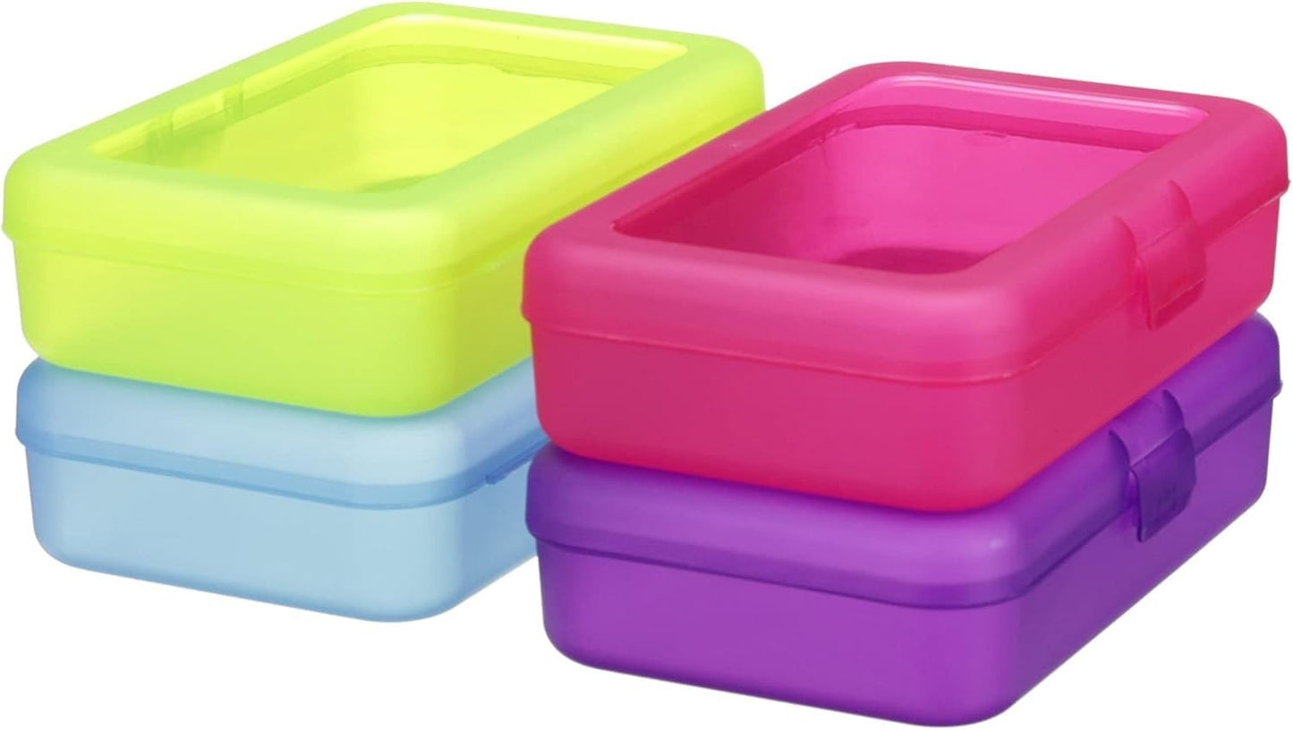 Large Pencil Case Storage Organizer   Durable Plastic School Supply Box, Multi C7