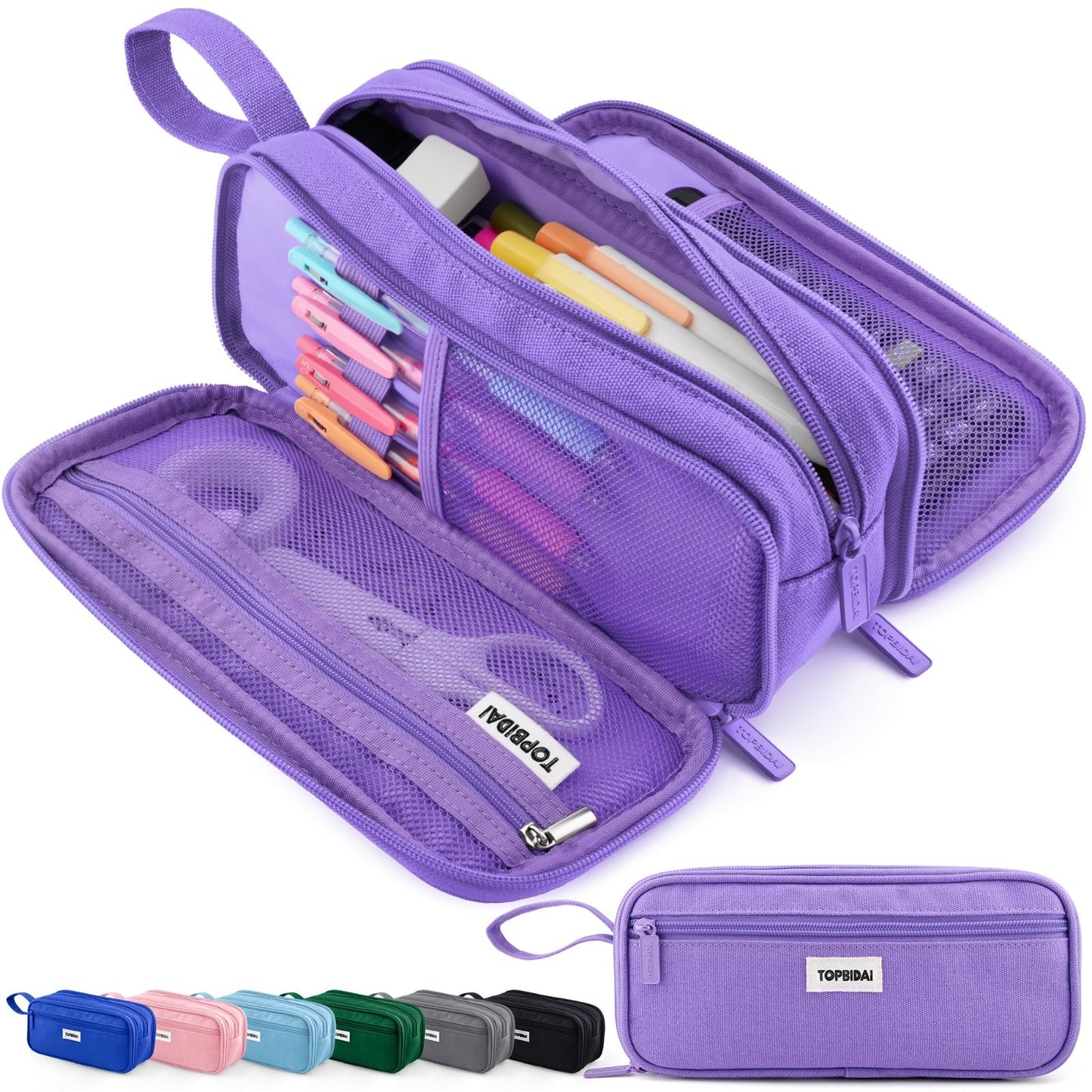 Large Pencil Case Pouch for School, Office & Art Supplies   Unisex Design1