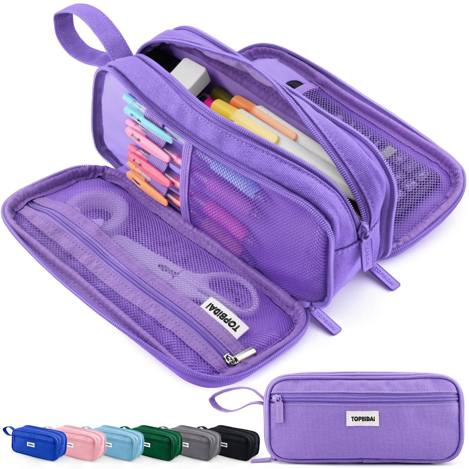 Large Pencil Case Pouch for School, Office & Art Supplies   Unisex Design1