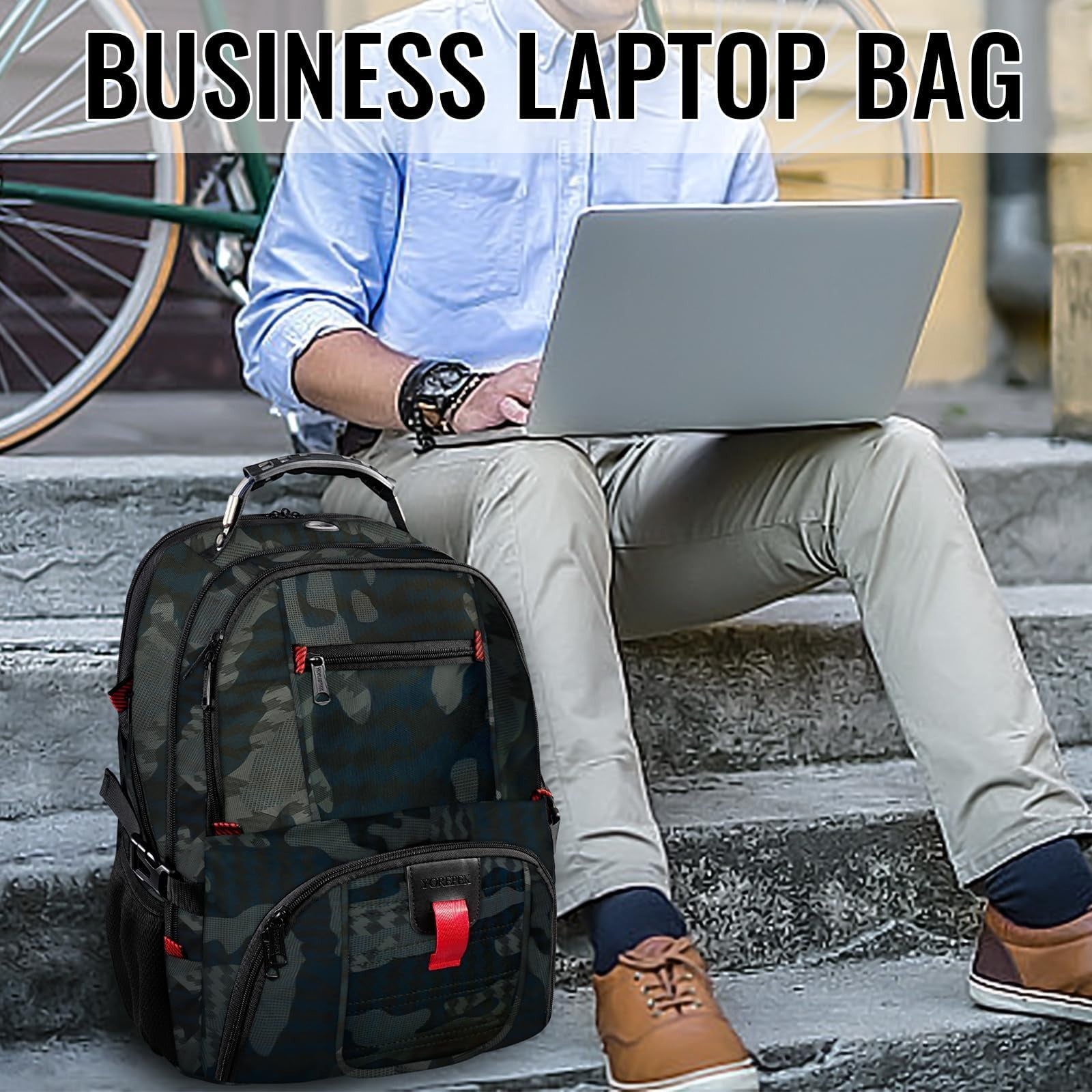 Large Heavy Duty Laptop Backpack for Men, Travel Backpack with Multiple Pockets4