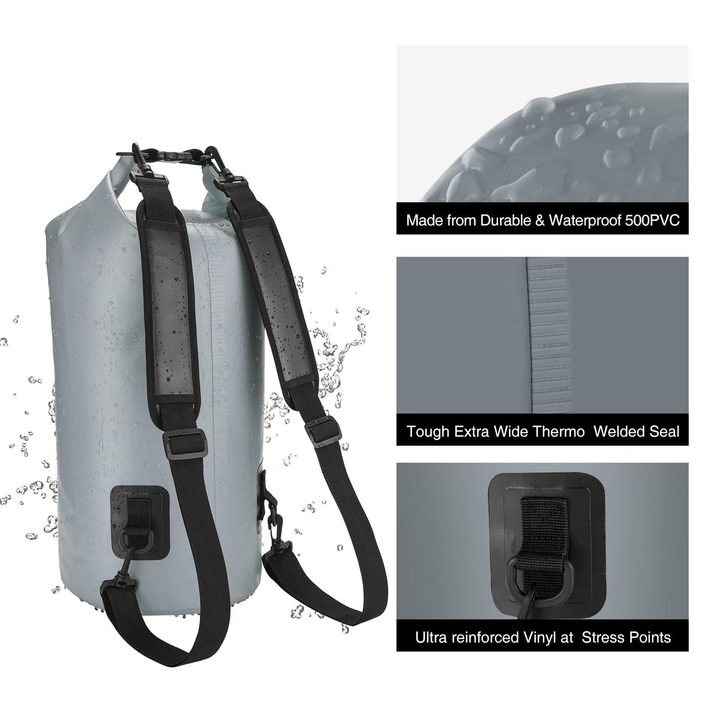 Waterproof Floating Dry Bag Backpack 10L/20L/30L/40L + Phone Case for Kayaking,4