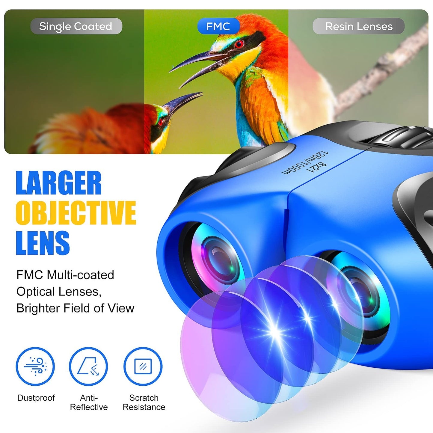 Compact Kids Binoculars   High Resolution, Shockproof, Lightweight, Outdoor Fun2