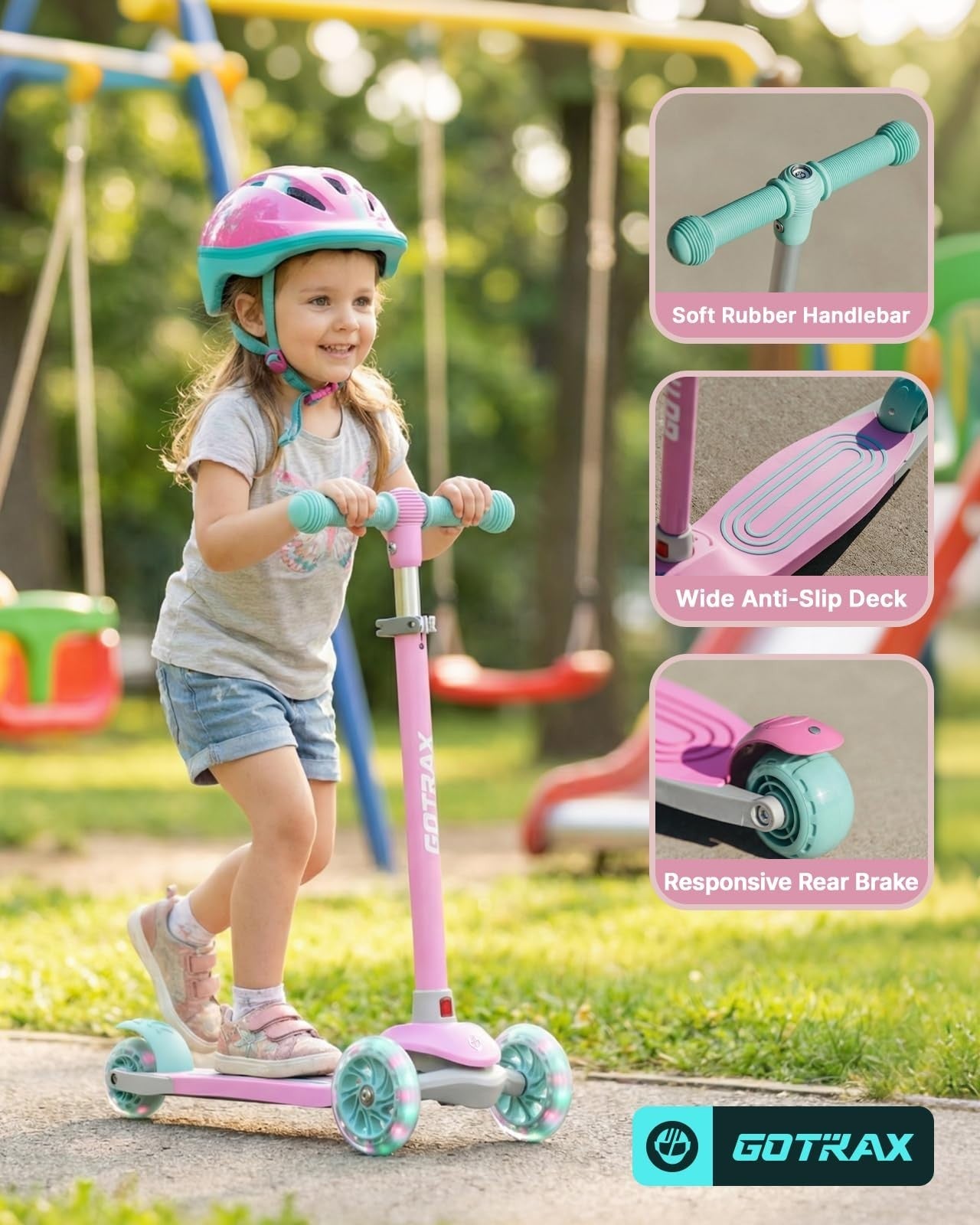 Kids Kick Scooter 3 Wheels for Boys & Girls Ages 2-8, Fun Outdoor Gift3