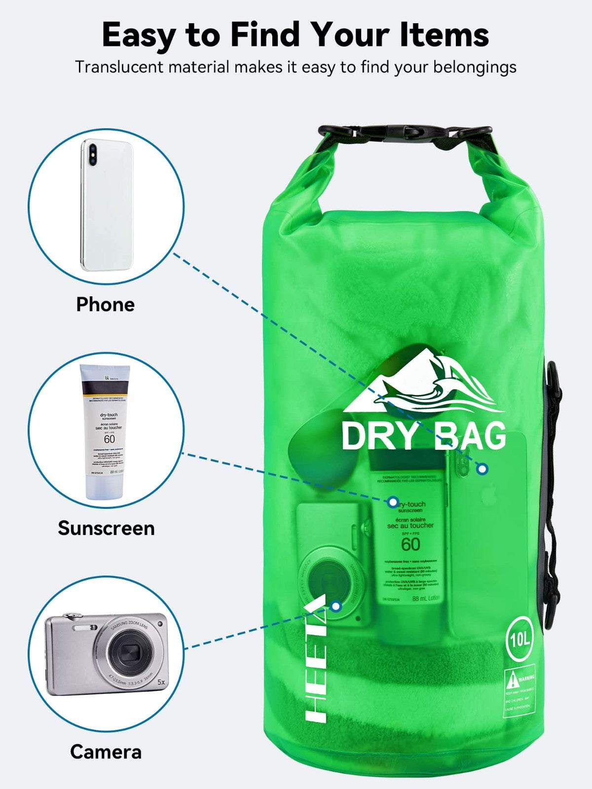 Waterproof Dry Bag for Travel, Swimming & Camping - 5L/10L/20L/30L/40L Sizes6
