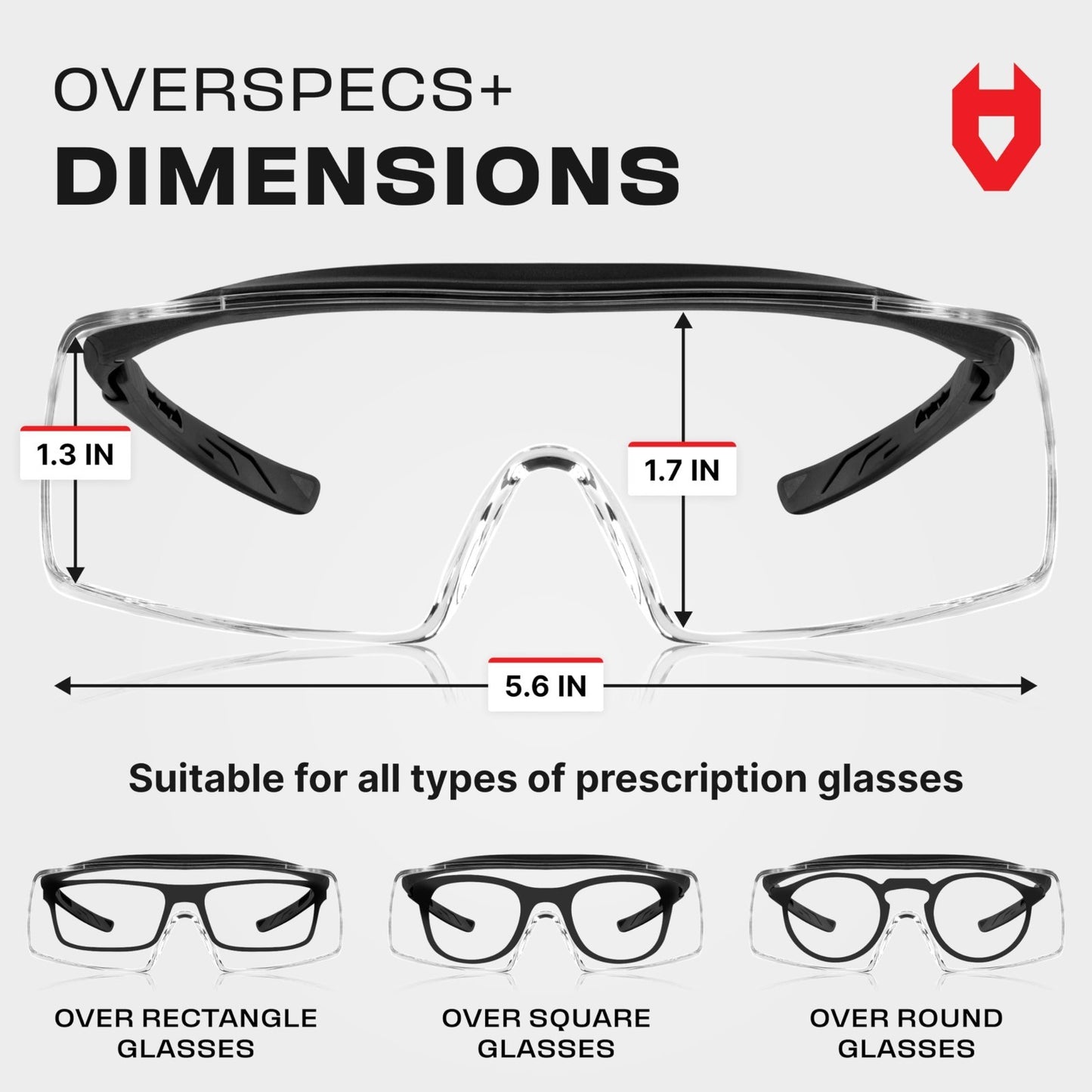 Anti Fog Safety Glasses Over Glasses, Scratch Resistant, UV Protection, ANSI Z872