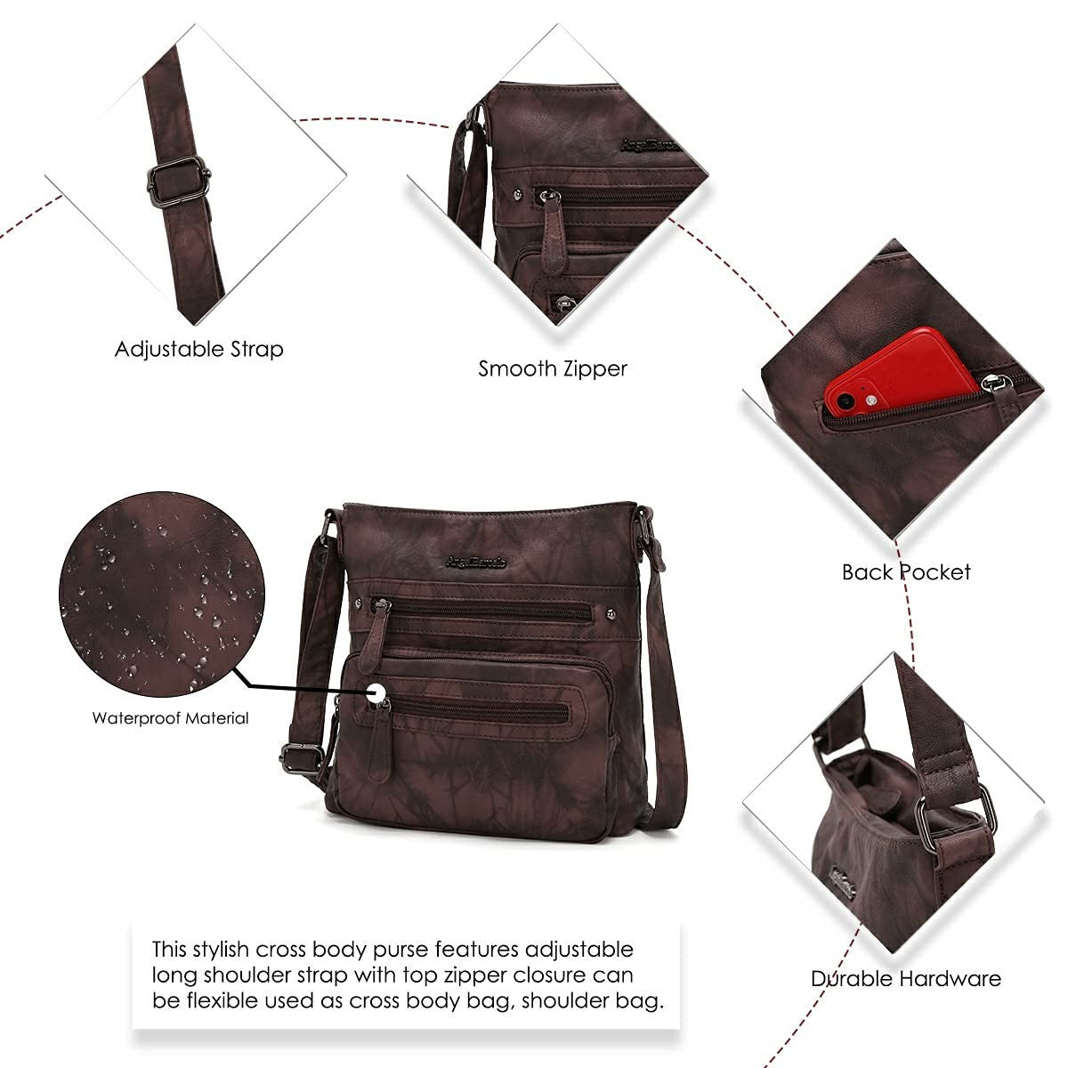 Ultra Soft Leather Crossbody Bag for Women, Stylish Handbag, Everyday Purse5